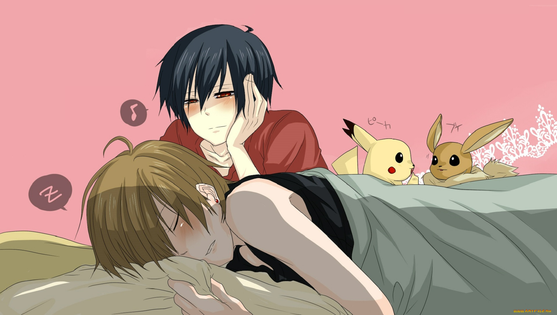 аниме, pokemon, парни