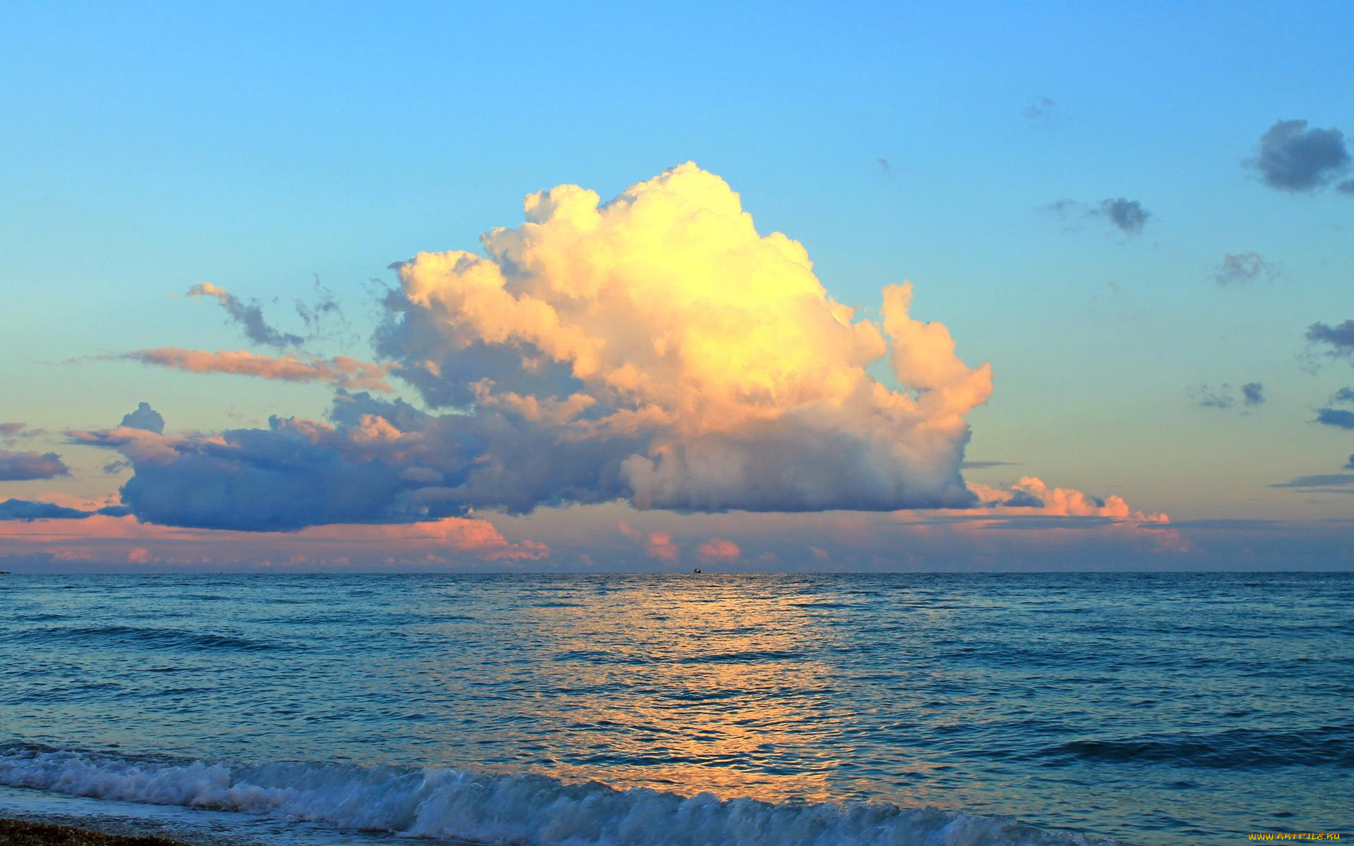 природа, побережье, вечер, пляж, море