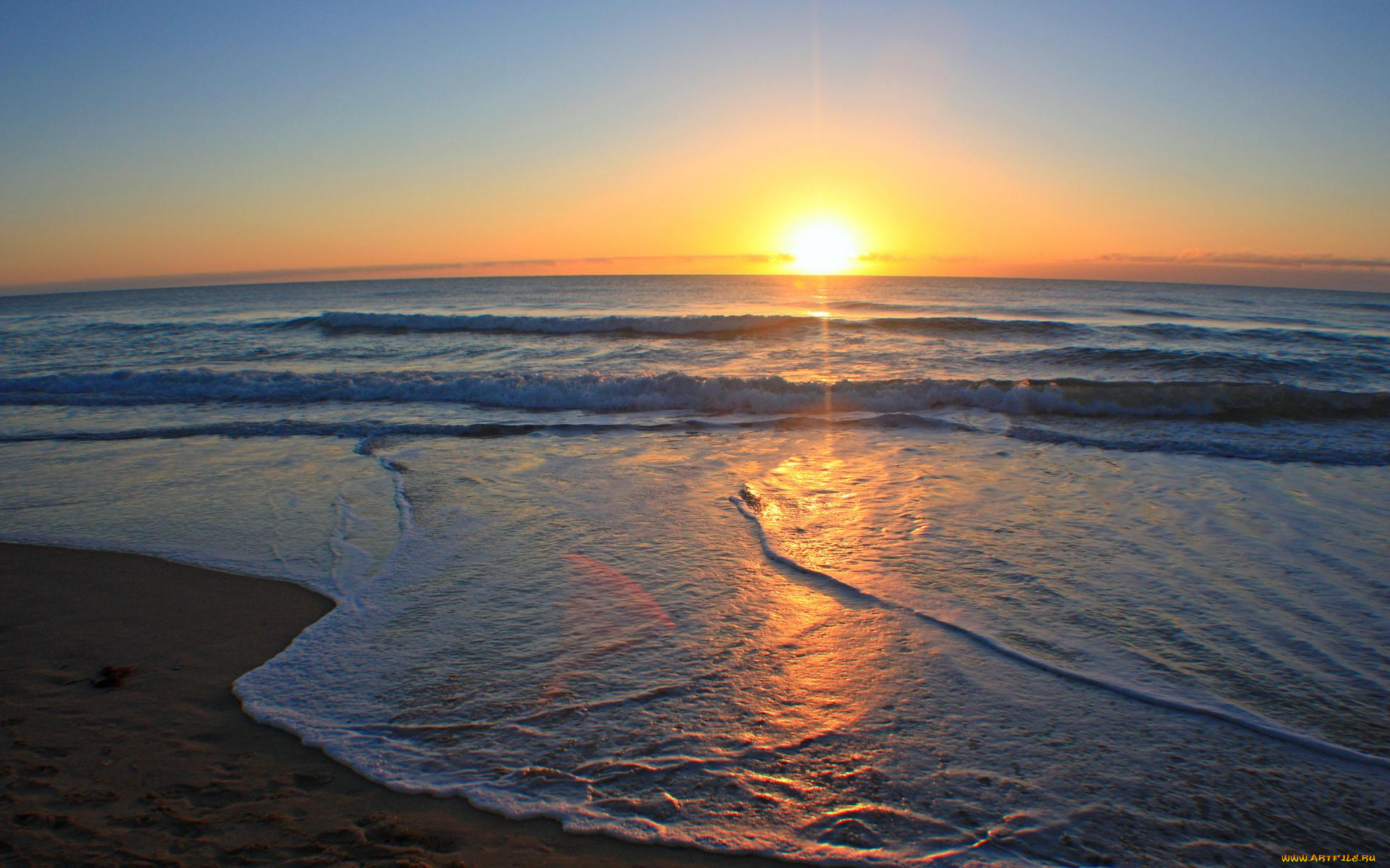 природа, восходы, закаты, пляж, море, вечер