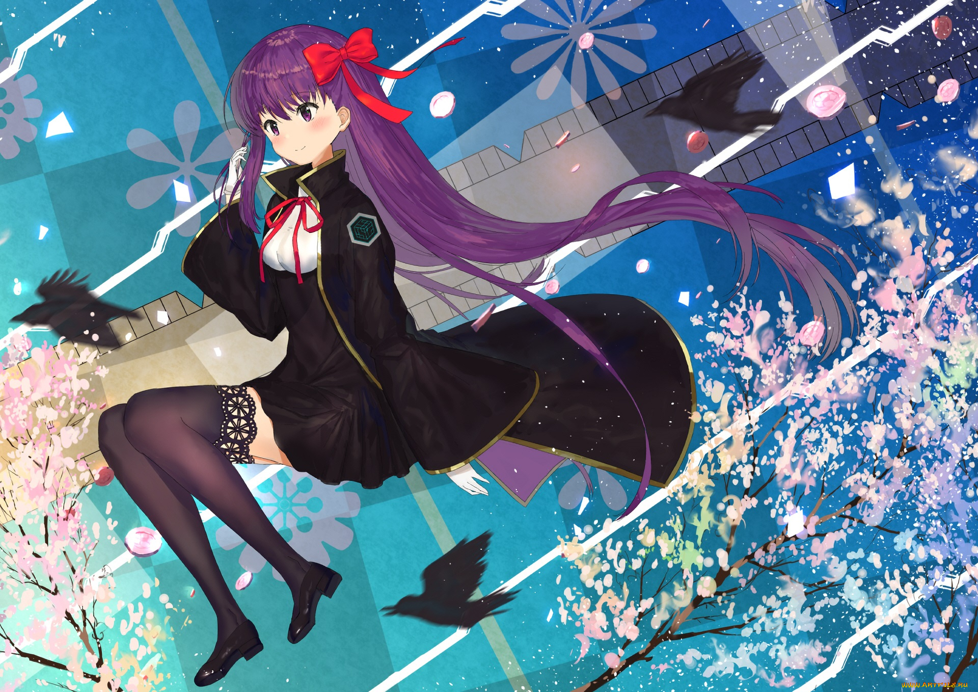 аниме, fate, stay, night, девушка