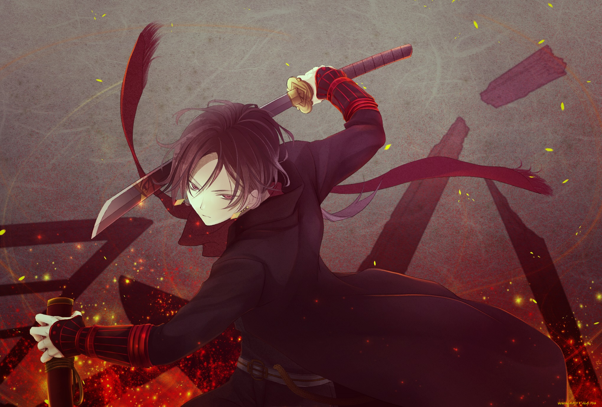 аниме, touken, ranbu, танец, мечей