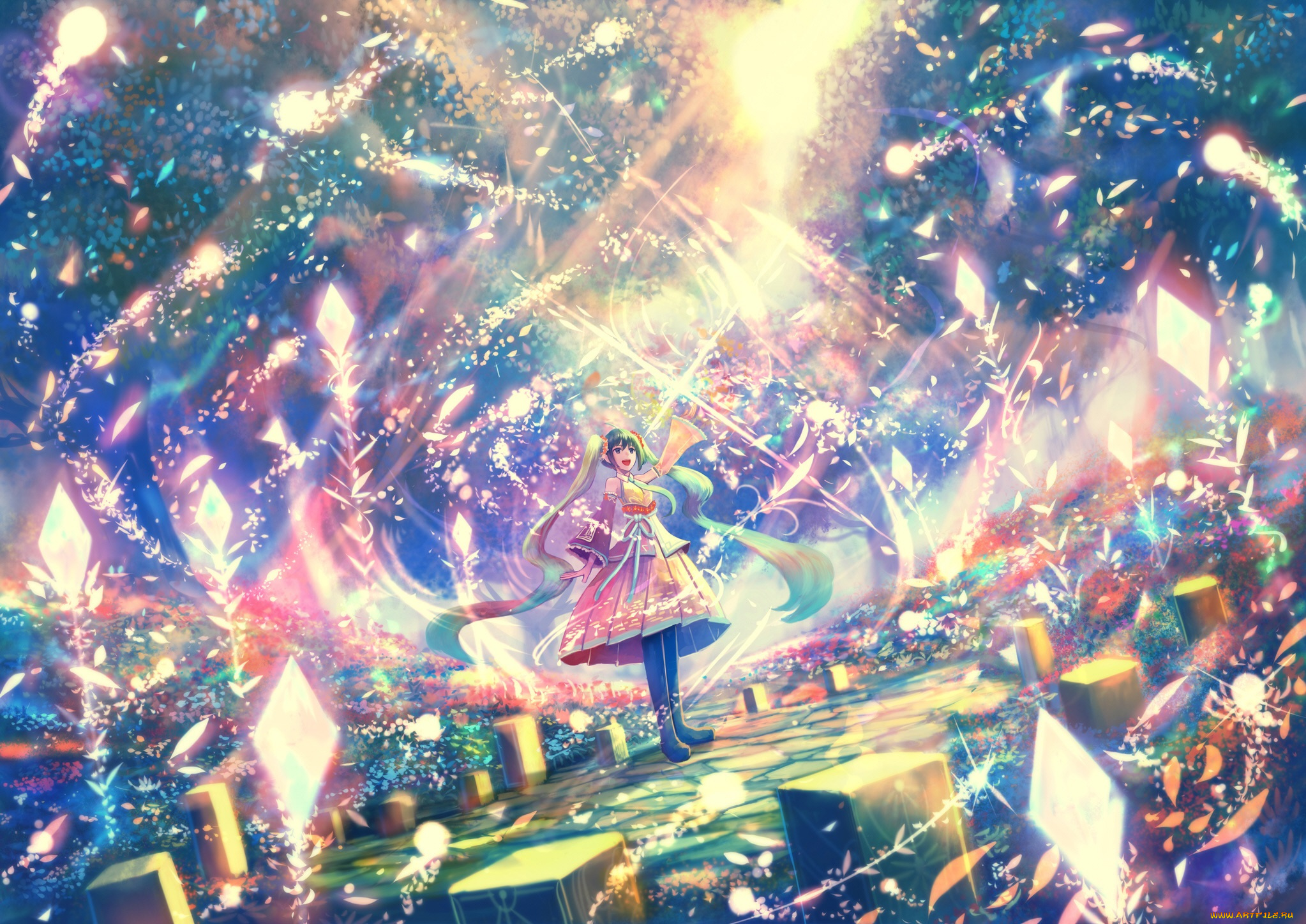 аниме, vocaloid, девушка