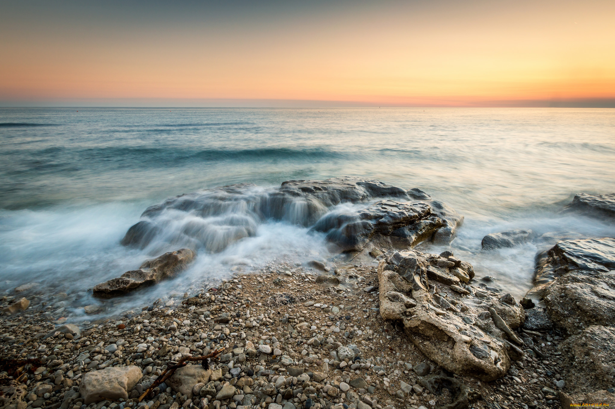 природа, побережье, простор