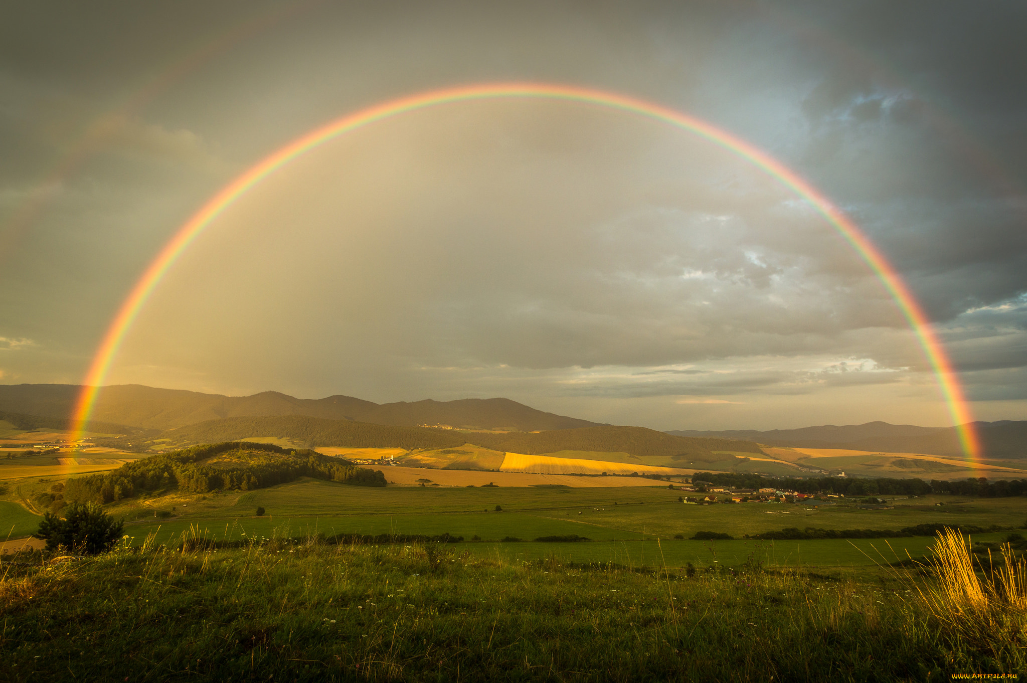природа, радуга, простор