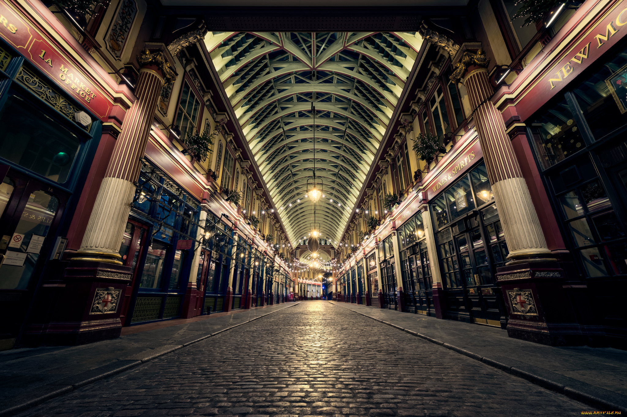 города, лондон, , великобритания, огни, дорога