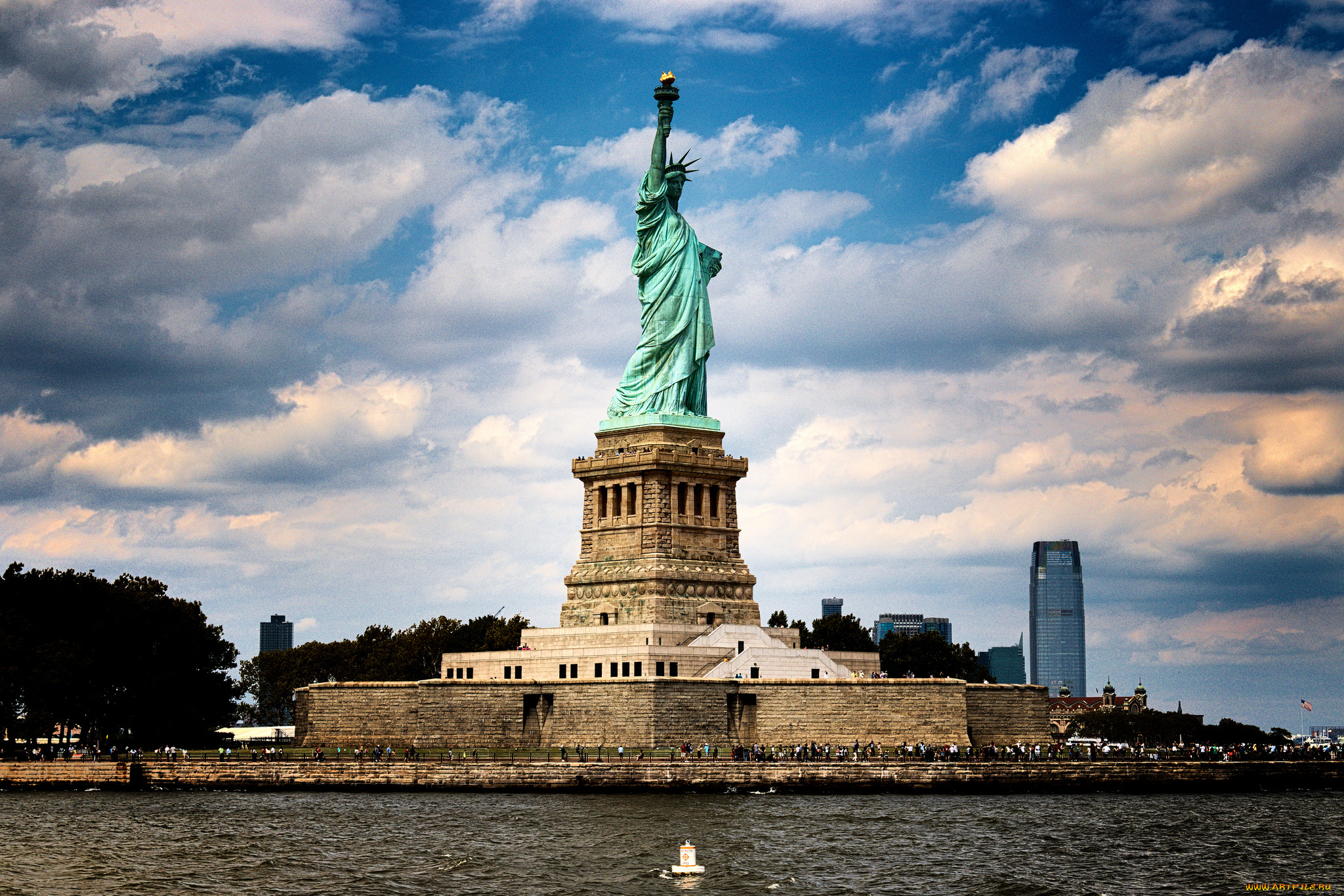 statue, of, liberty, города, -, памятники, , скульптуры, , арт-объекты, монумент, остров