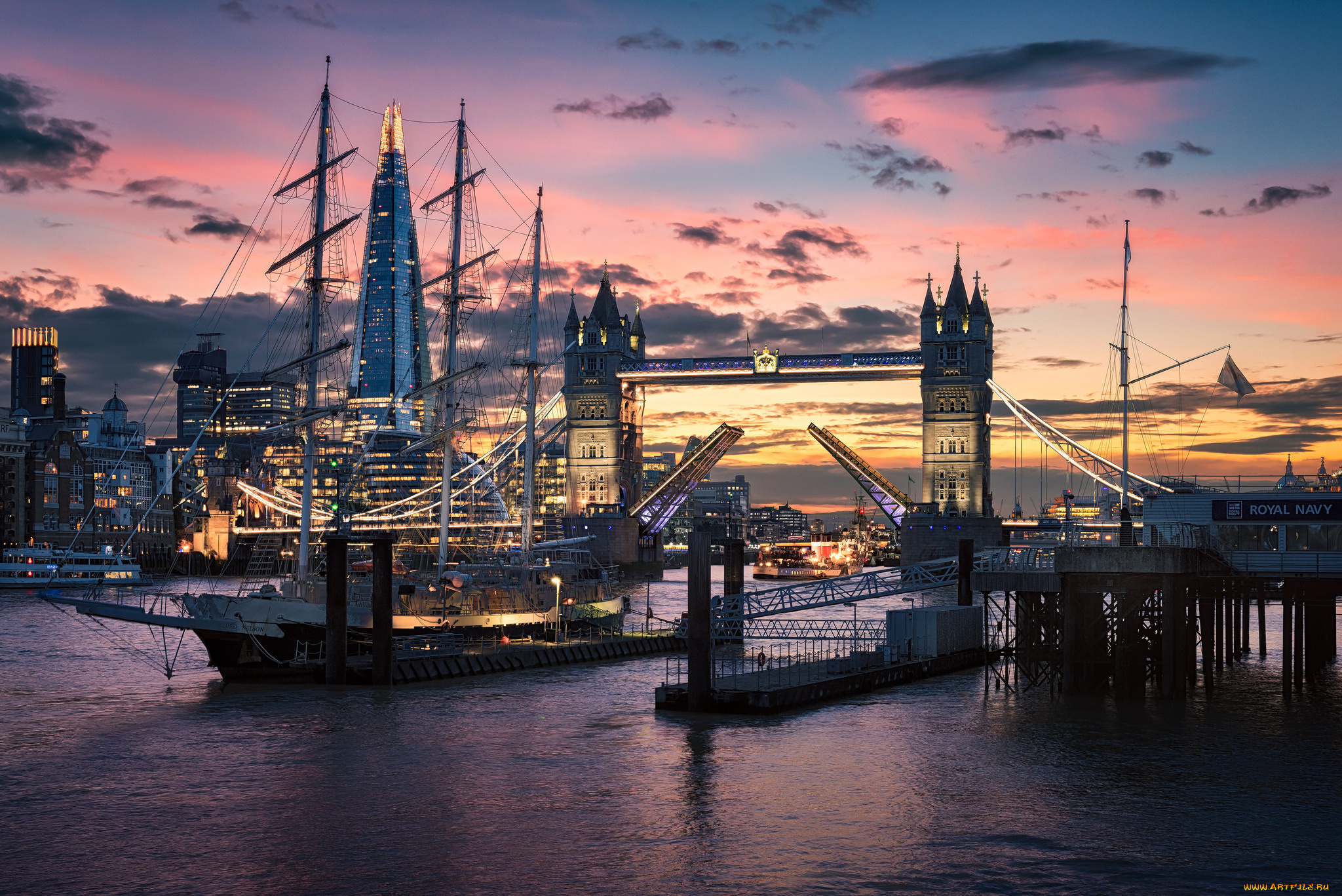 корабли, порты, , , причалы, ночь