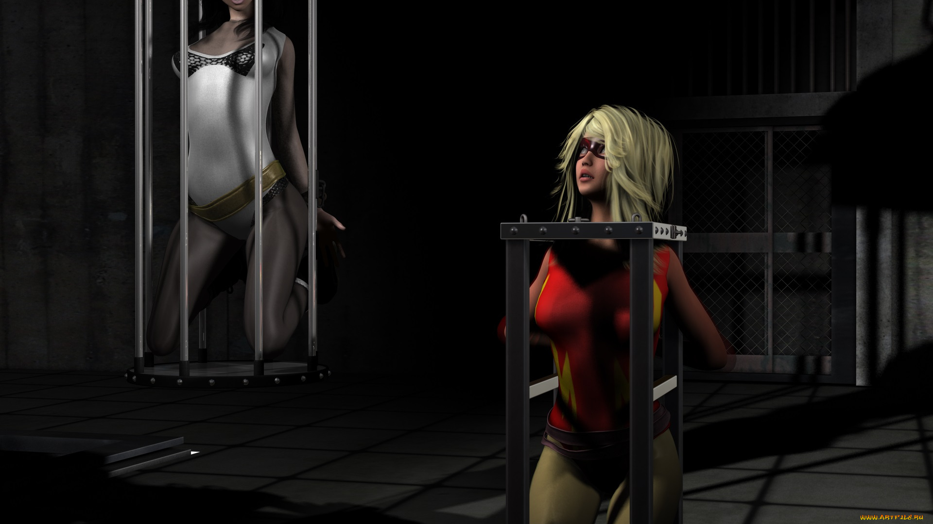 3д, графика, фантазия, , fantasy, девушки, взгляд, фон