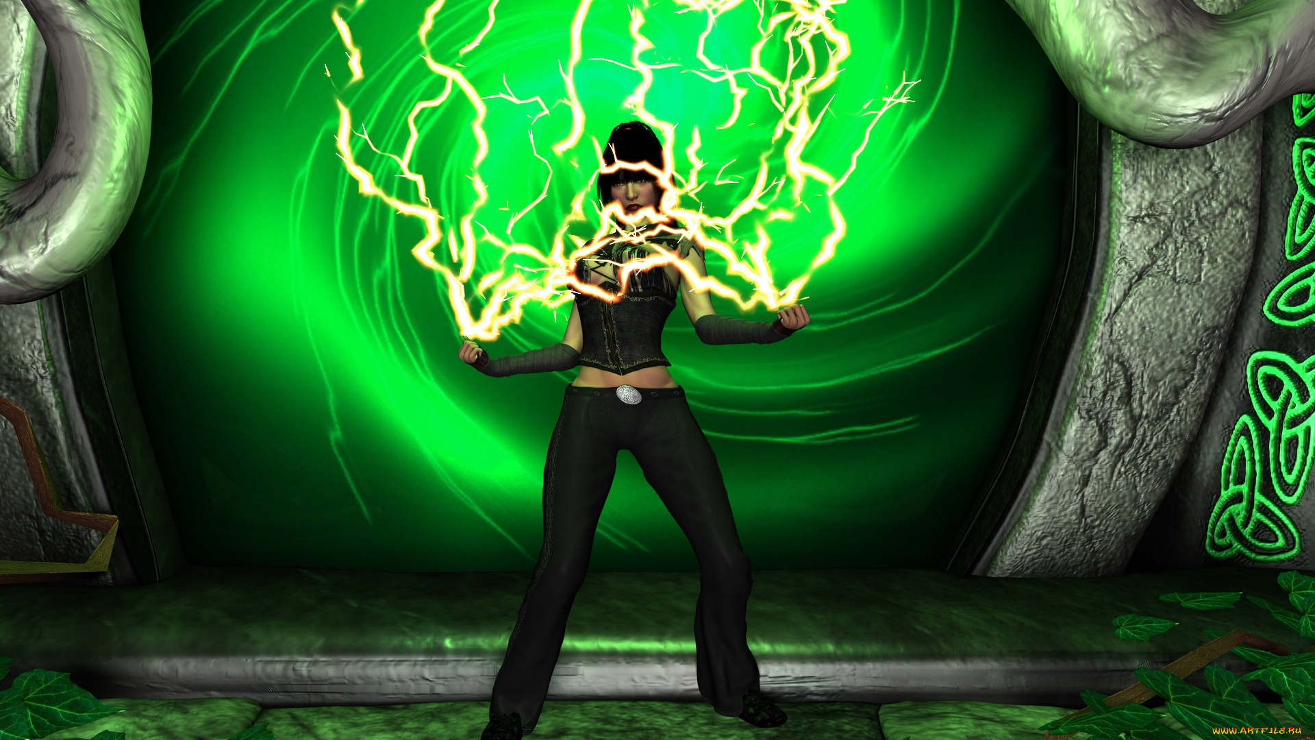 3д, графика, фантазия, , fantasy, фон, взгляд, девушка