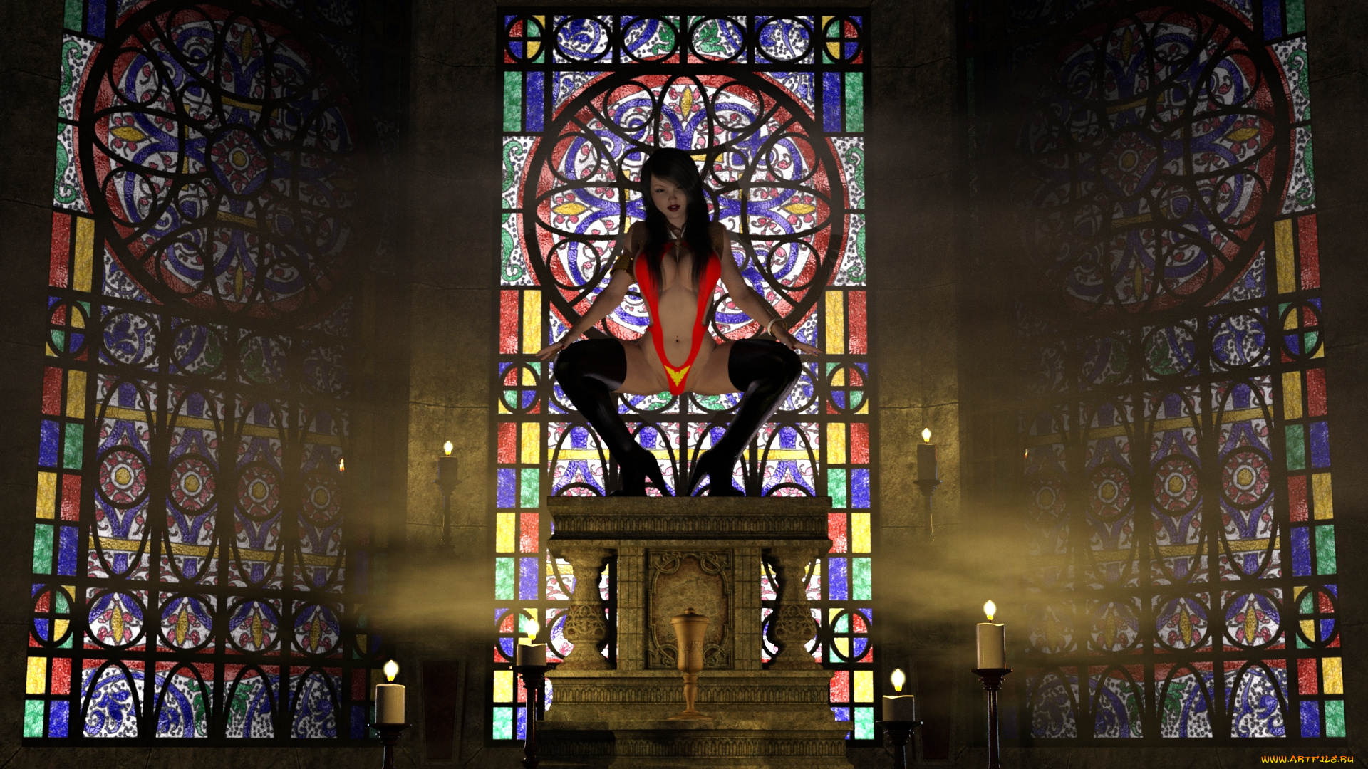 3д, графика, фантазия, , fantasy, фон, взгляд, девушка