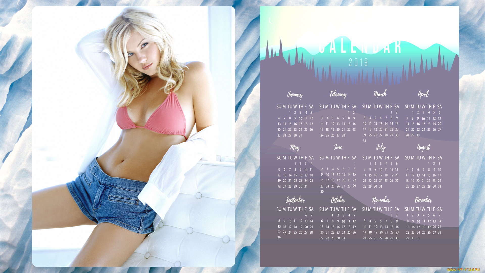 календари, девушки, шорты, взгляд, женщина
