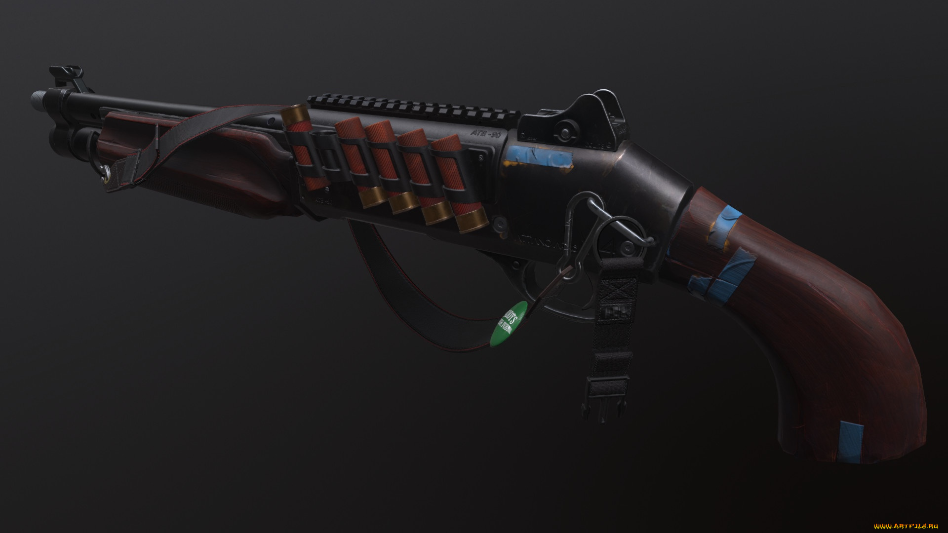 оружие, 3d, gun, обрез, render, weapon, дробовик, рендеринг, бенели, sawn-off, shotgun, beneli