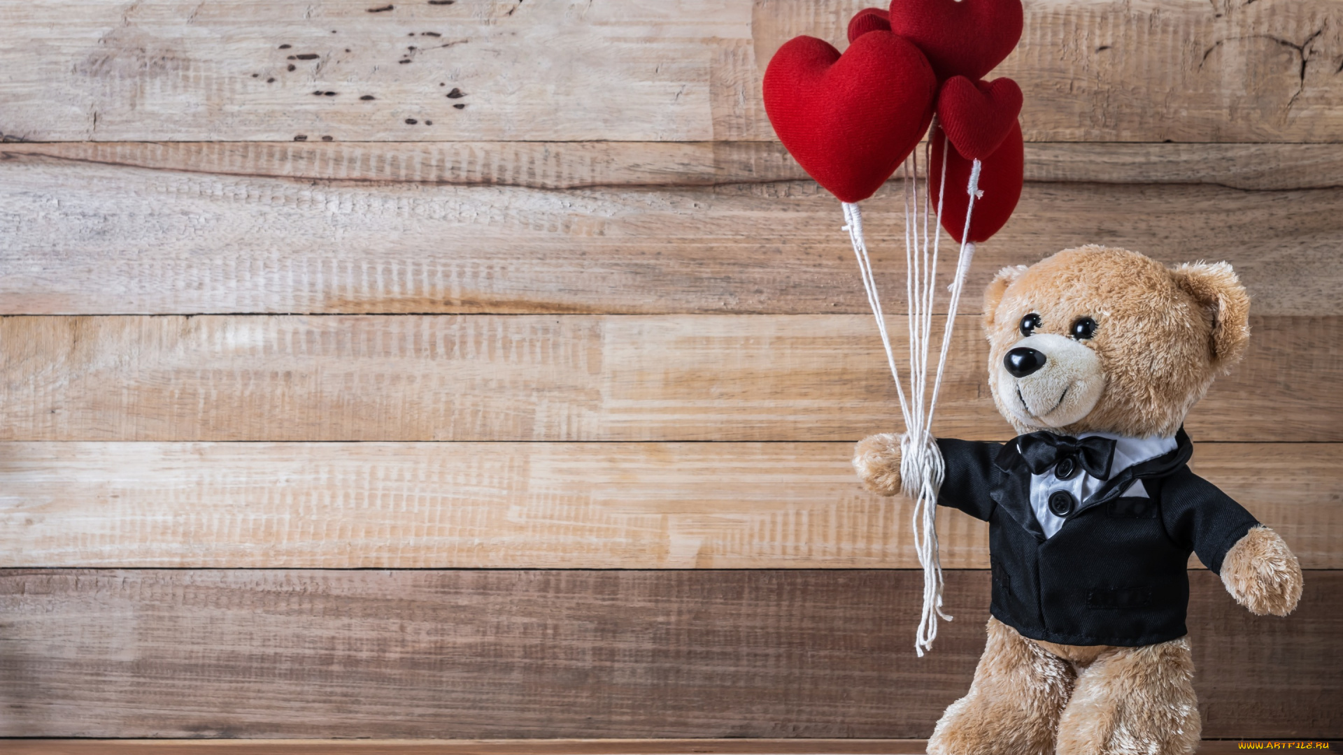 праздничные, мягкие, игрушки, cute, gift, valentine's, day, teddy, медведь, сердечки, red, love, bear, heart, wood, romantic, сердце, игрушка, любовь