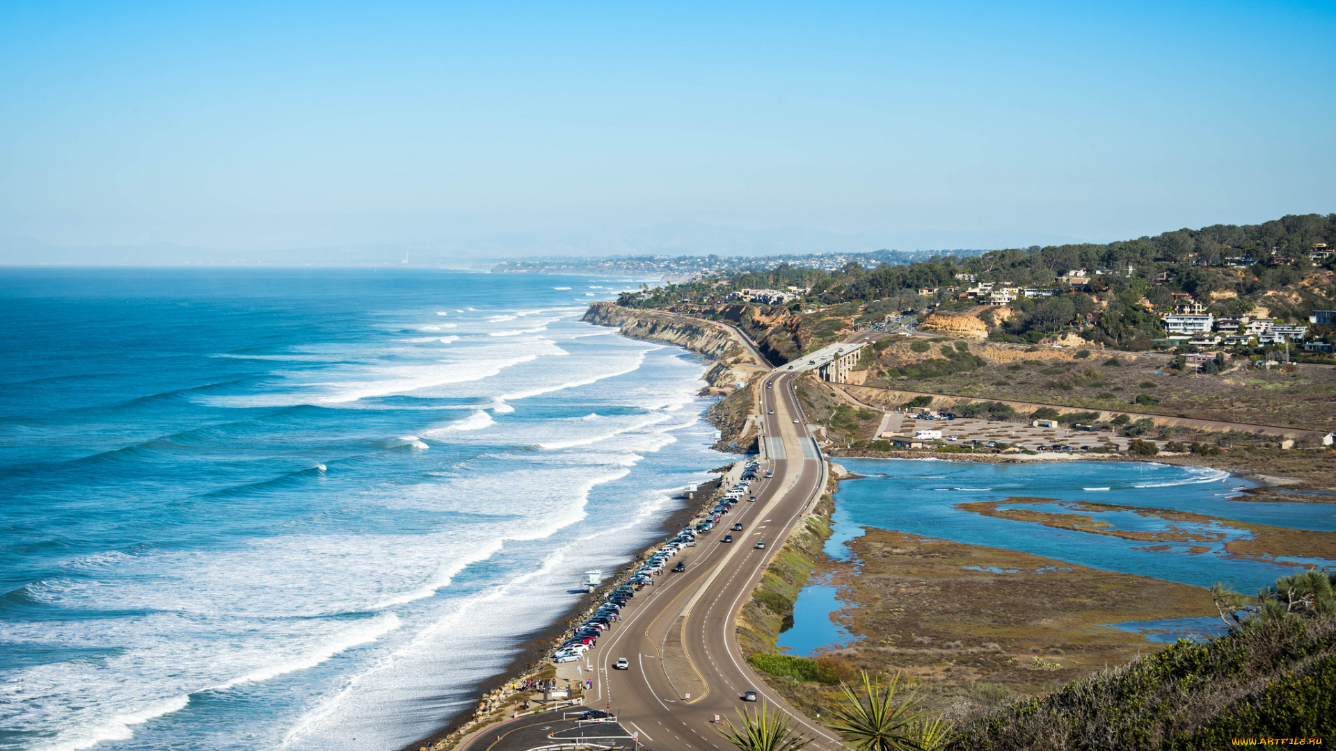 природа, побережье, простор