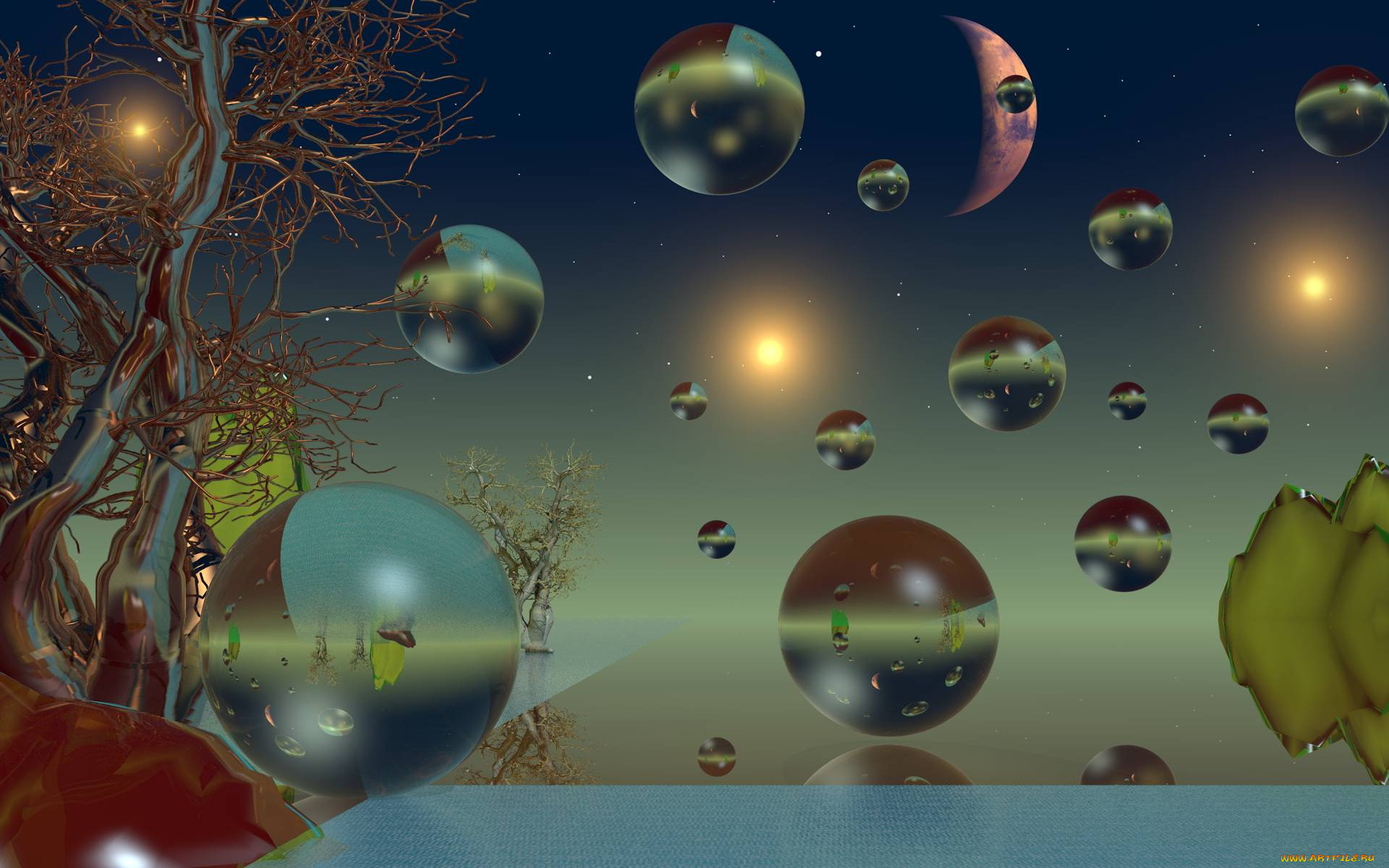 3д, графика, шары, , balls, фон, шары