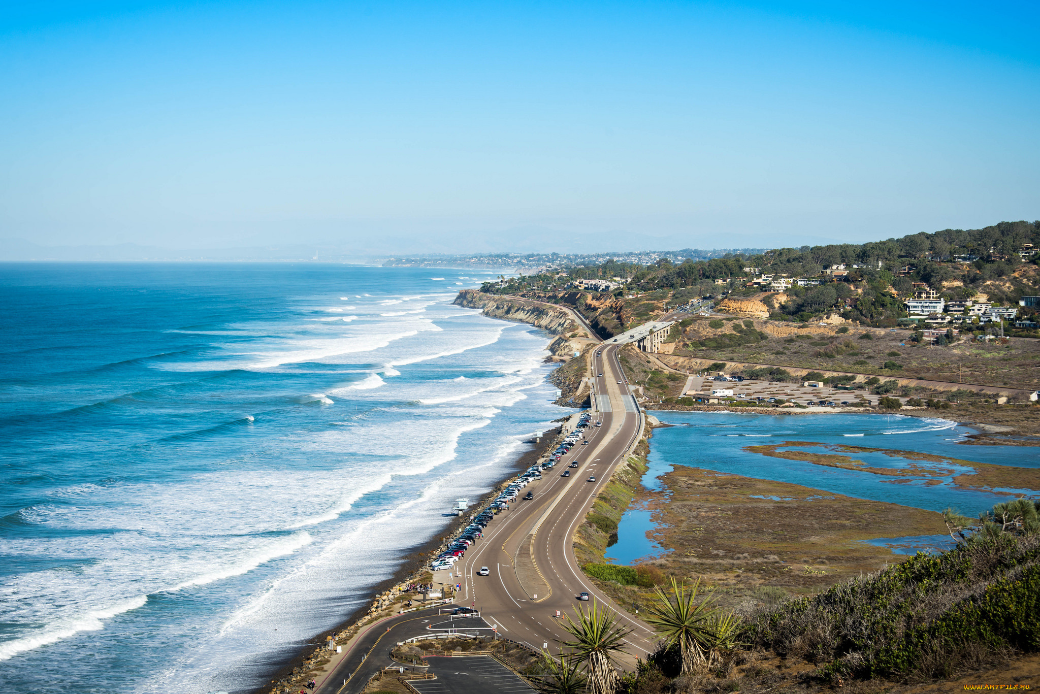 природа, побережье, простор