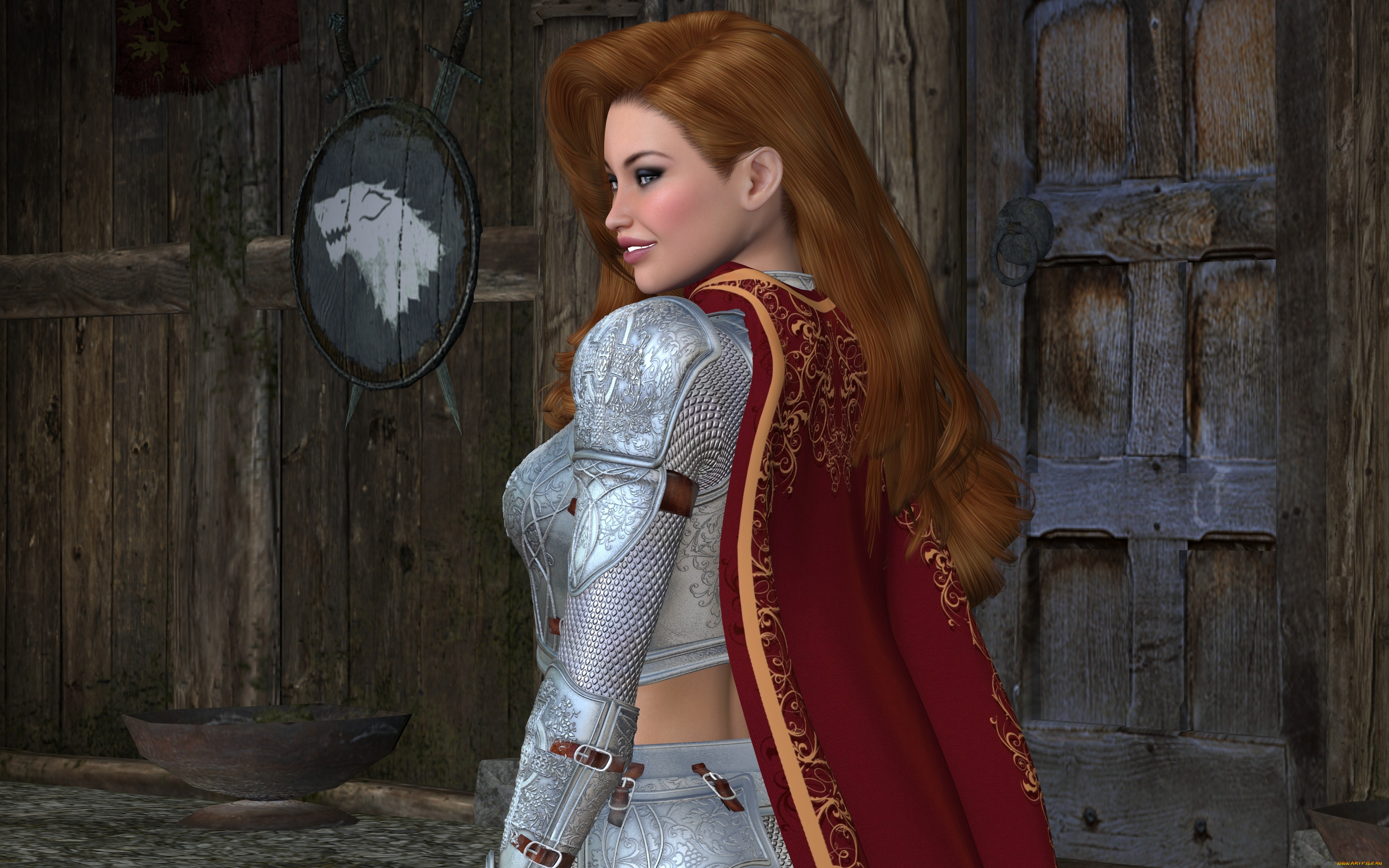 3д, графика, фантазия, , fantasy, девушки, фон, взгляд