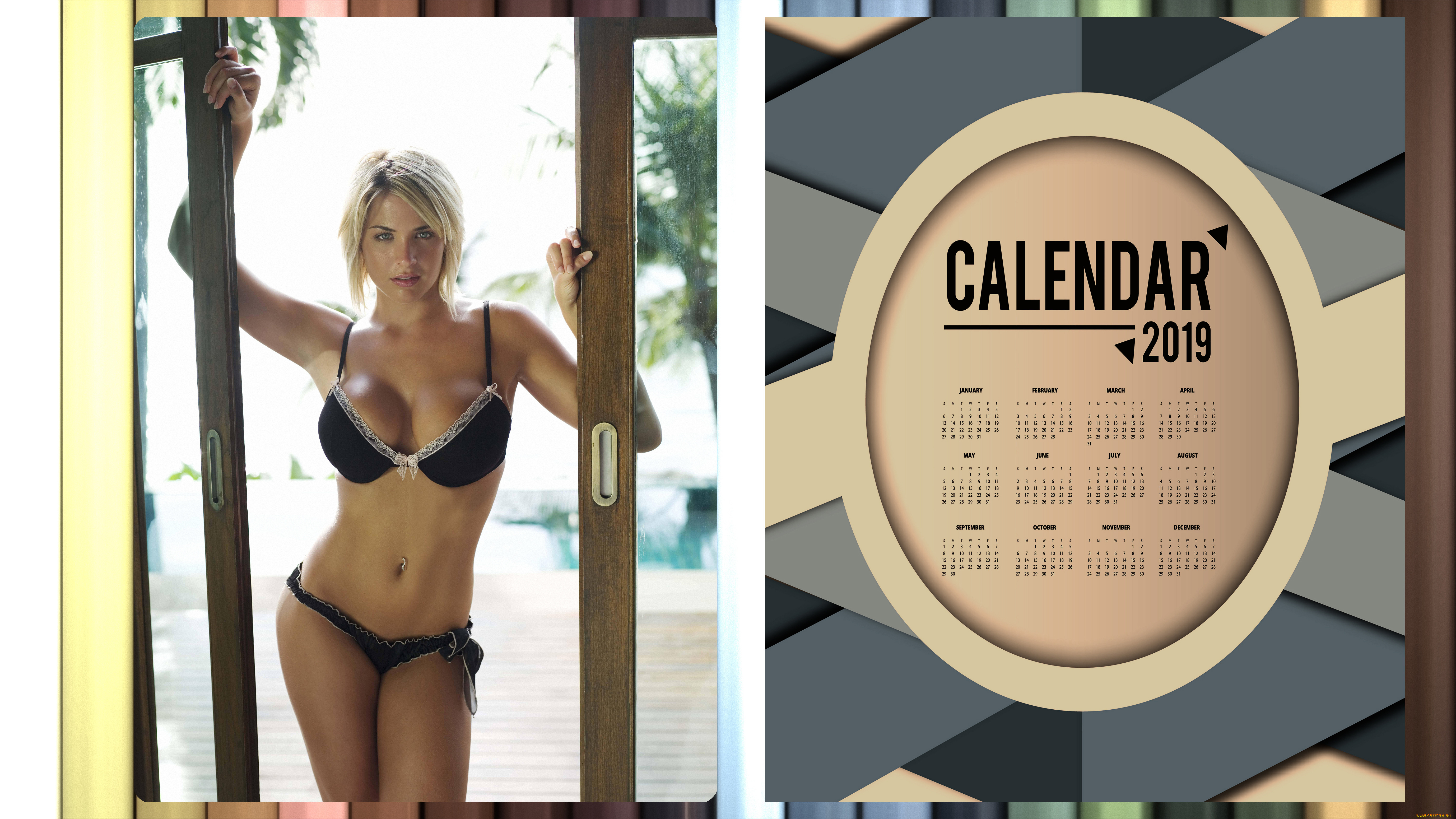 календари, девушки, взгляд, женщина