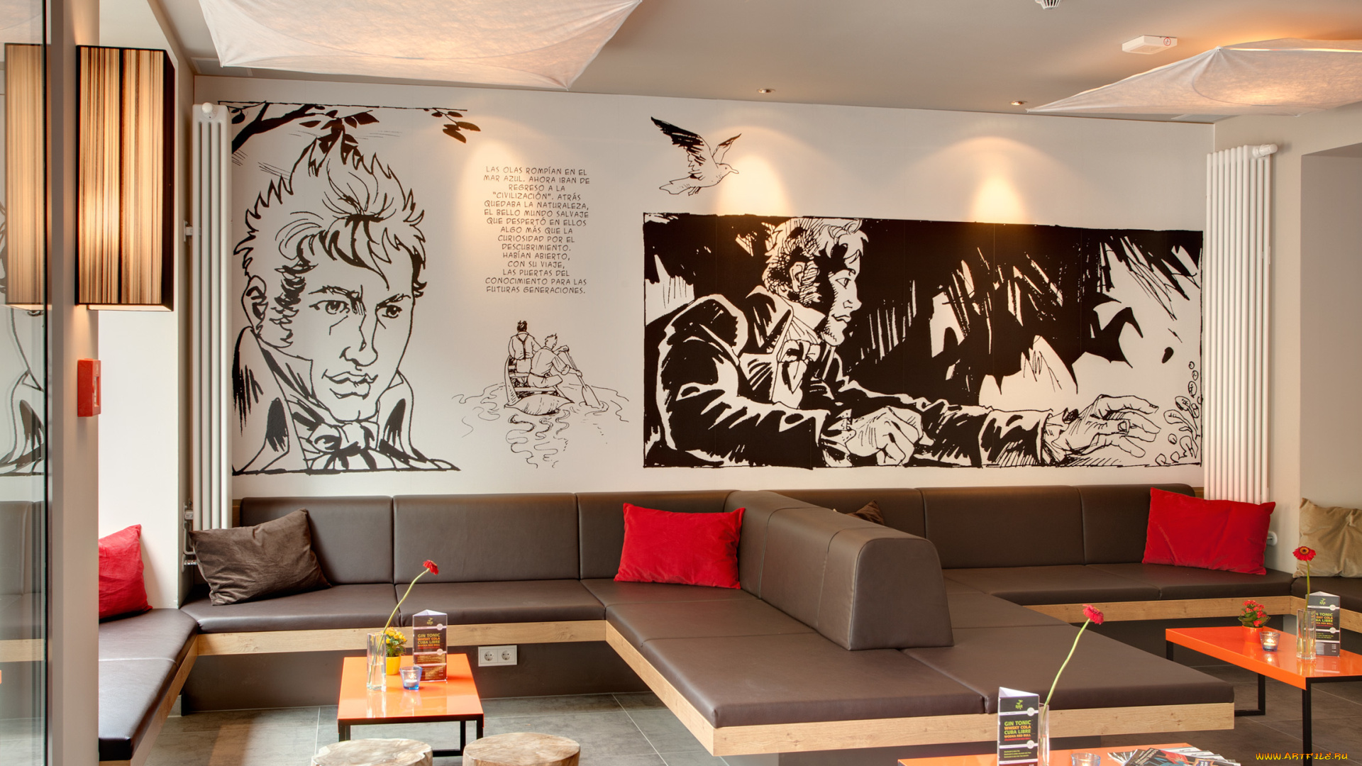 интерьер, -, другое, столики, подушки, диваны, панно, табуретки