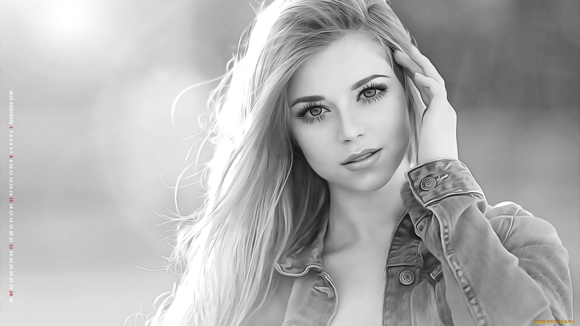 календари, компьютерный, дизайн, 2019, calendar, женщина, взгляд, девушка