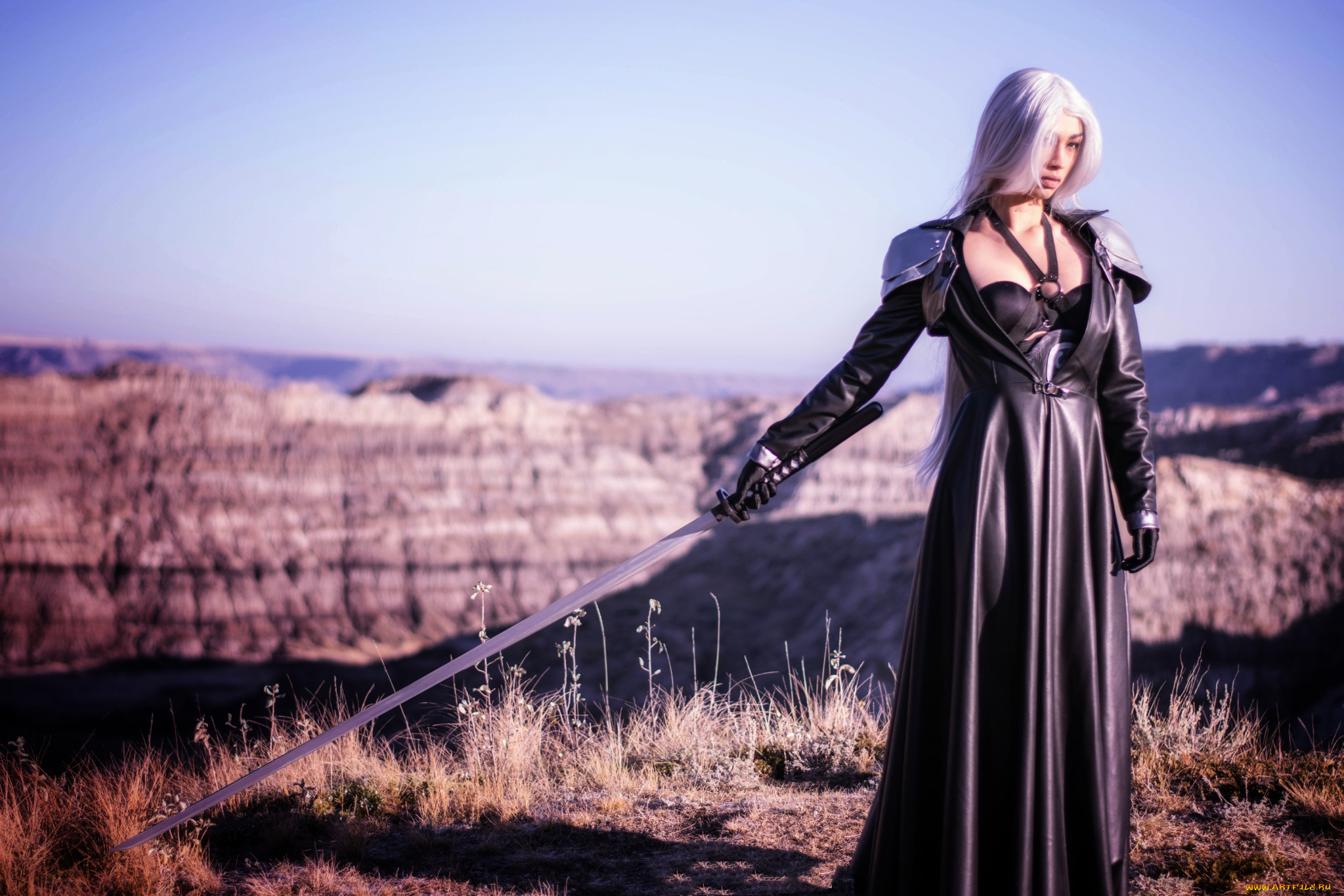 разное, cosplay, , косплей, меч, плащ, фон, девушка