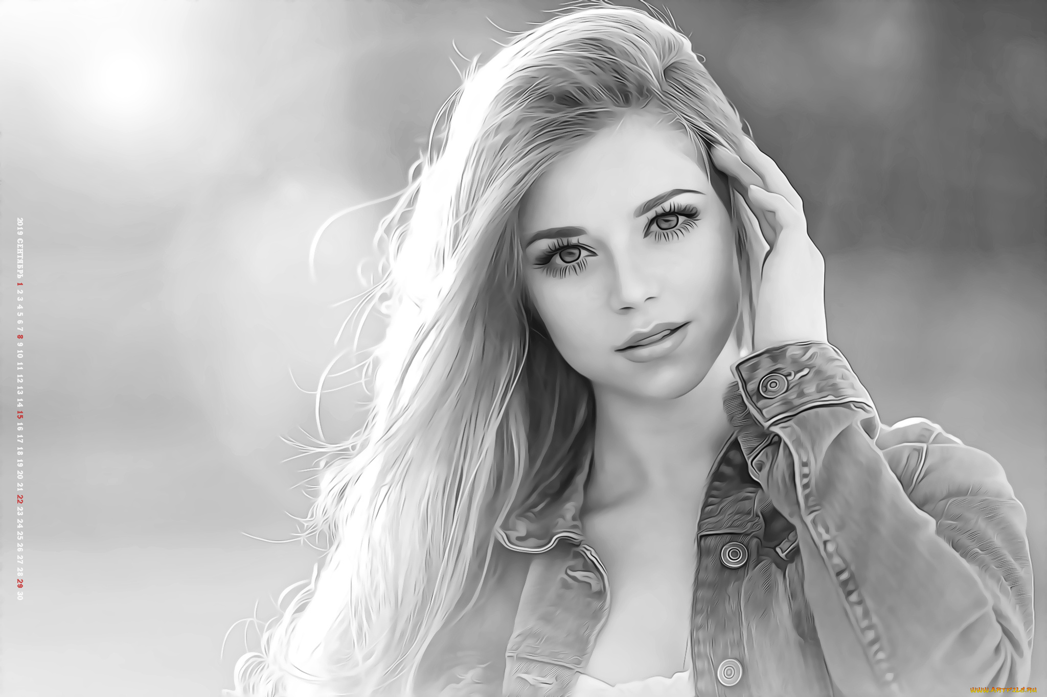 календари, компьютерный, дизайн, 2019, calendar, женщина, взгляд, девушка