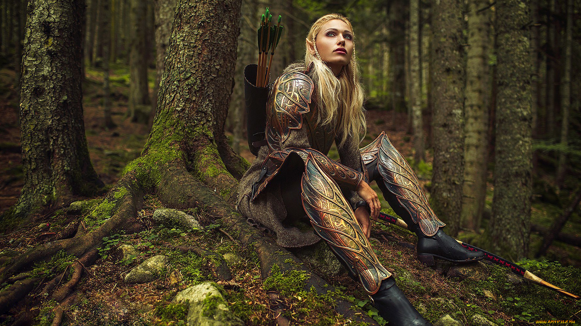 darya, lefler, девушки, дарья, лефлер, darya, lefler, эльф, воин, меч, доспехи, средневековье, холодное, оружие, дарья, лефлер, cosplay, блондинка, девушка, модель, наряд, поза, макияж, причёска, взгляд