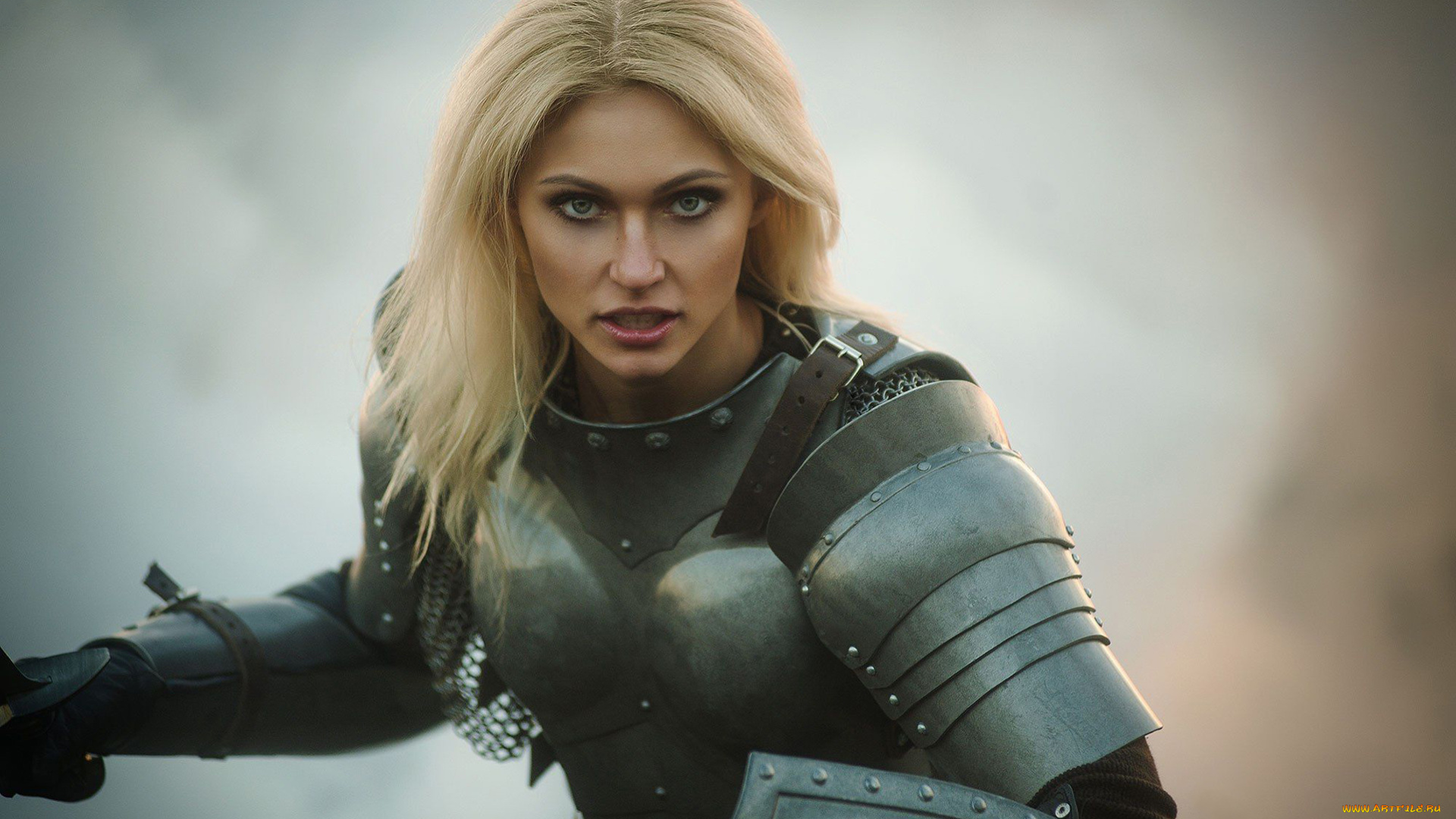 darya, lefler, девушки, дарья, лефлер, darya, lefler, воин, меч, доспехи, средневековье, рыцарь, холодное, оружие, дарья, лефлер, cosplay, блондинка, девушка, модель, наряд, поза, макияж, причёска, взгляд