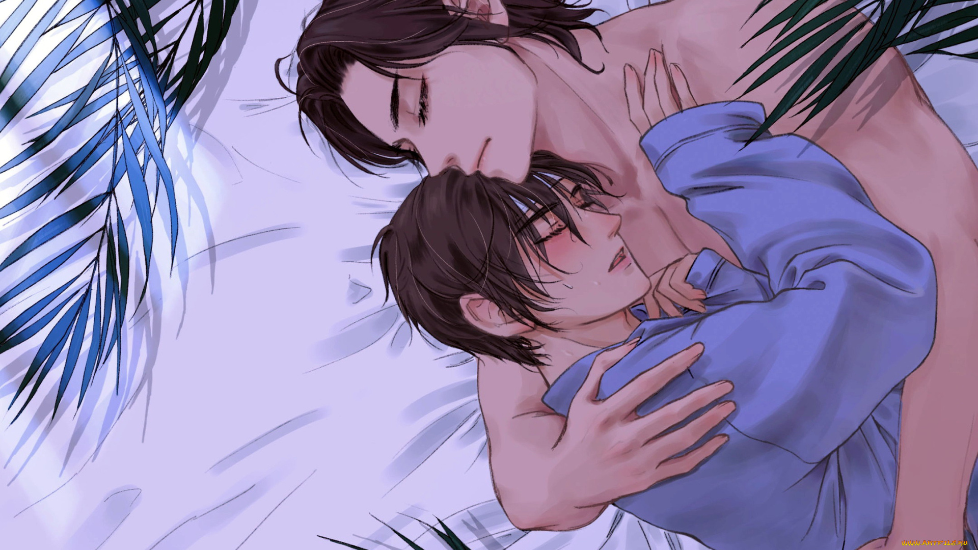 аниме, mo, dao, zu, shi, парни, сон, постель