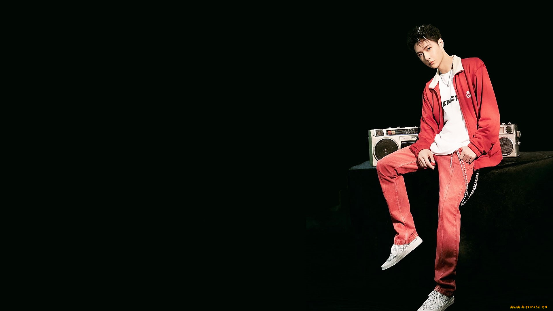 мужчины, wang, yi, bo, актер, певец, куртка, магнитофоны, джинсы