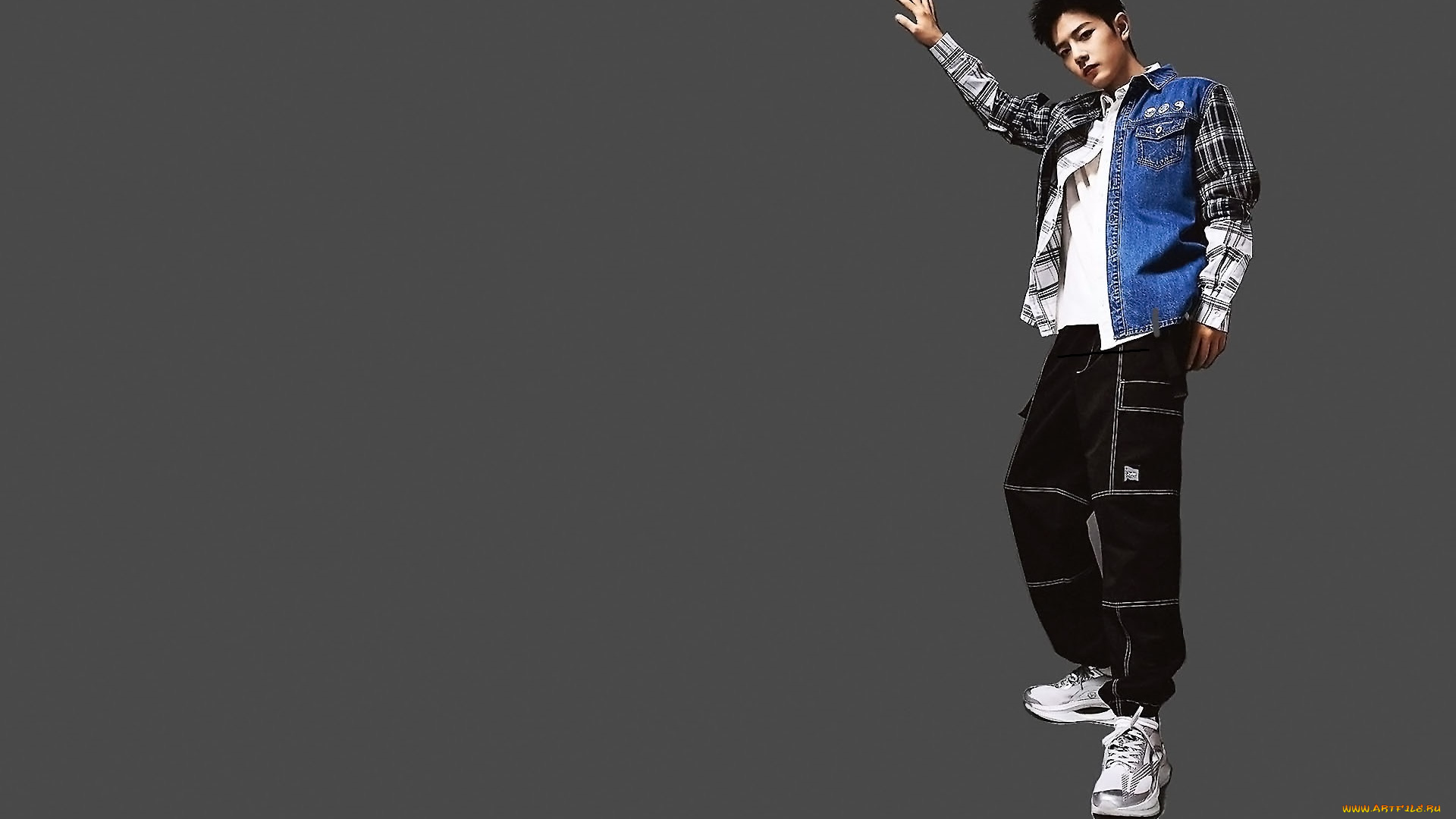 мужчины, xiao, zhan, актер, куртка, штаны, кроссовки