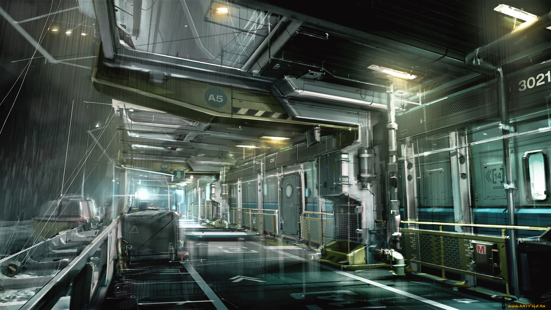 видео, игры, deus, ex, , human, revolution, коридор, оборудование, станция