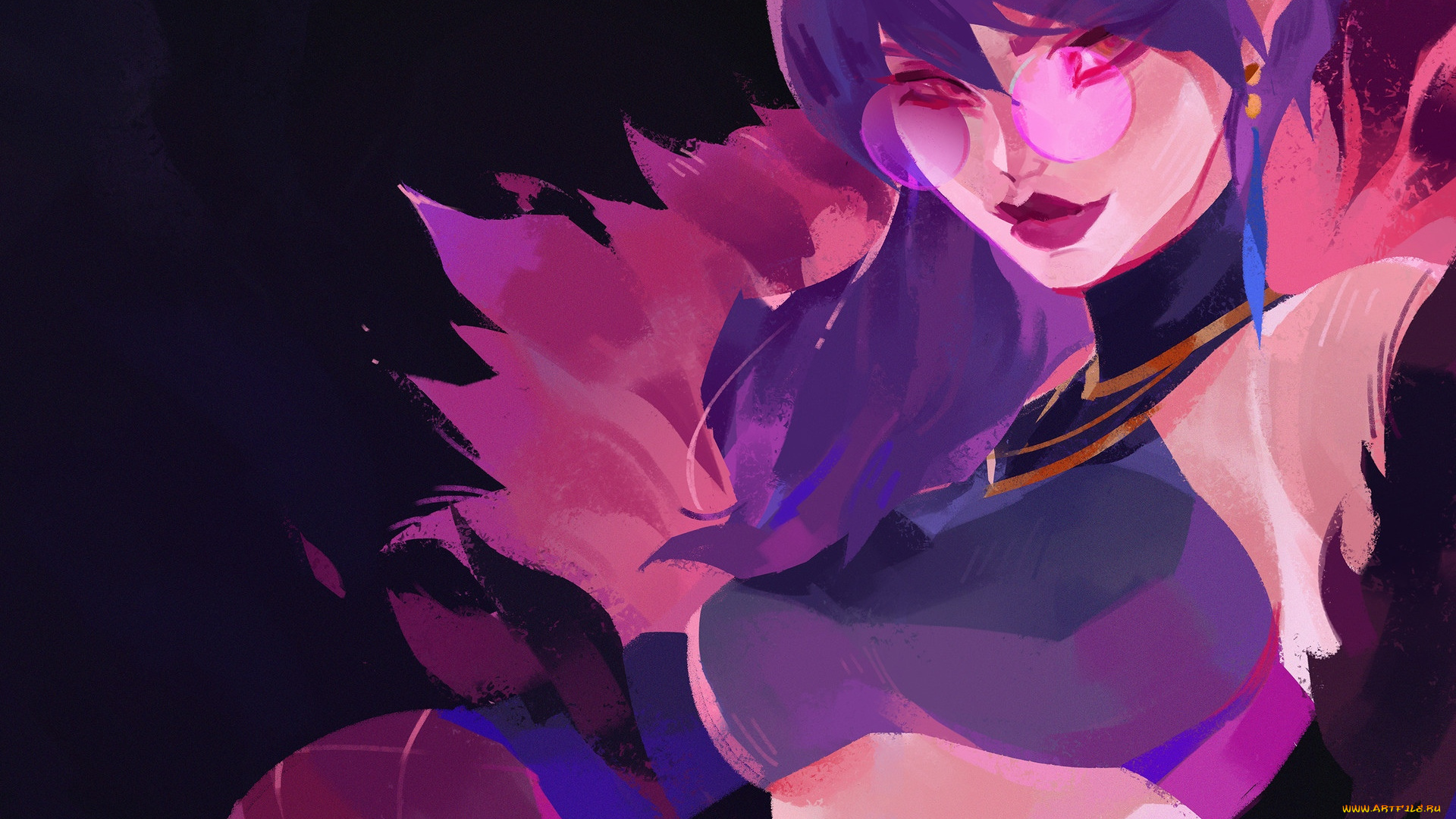 видео, игры, league, of, legends, девушка, очки, evelynn