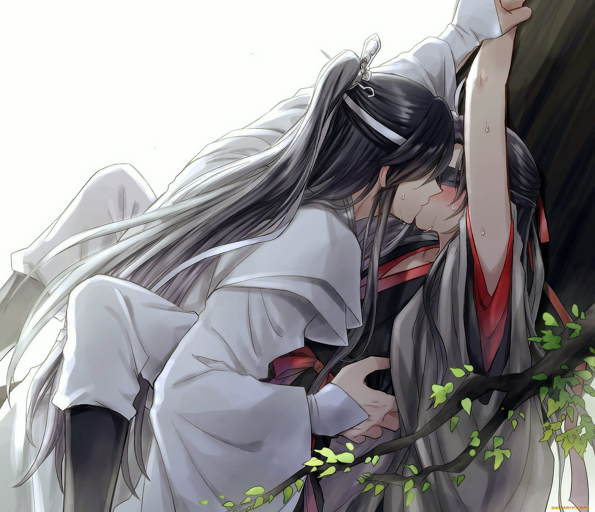 аниме, mo, dao, zu, shi, вэй, усянь, лань, ванцзы, поцелуй