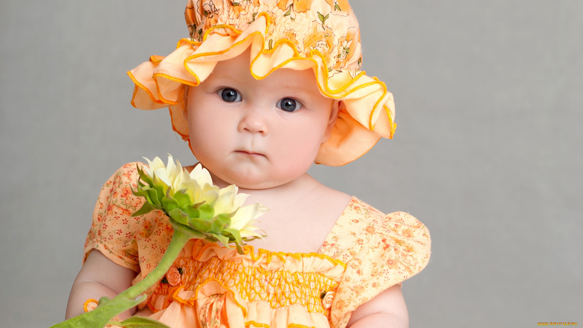 разное, дети, девочка, панамка, цветок