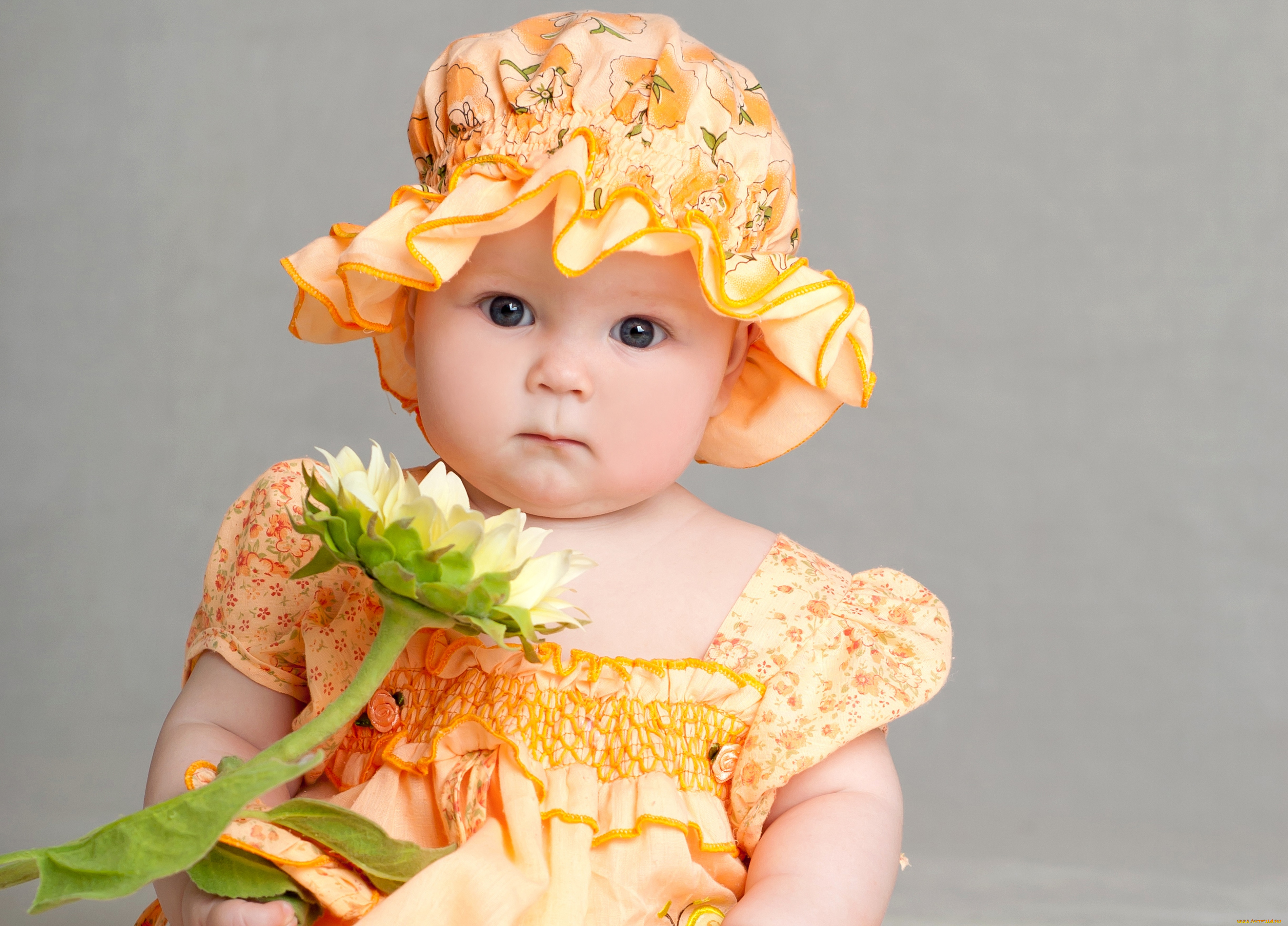 разное, дети, девочка, панамка, цветок