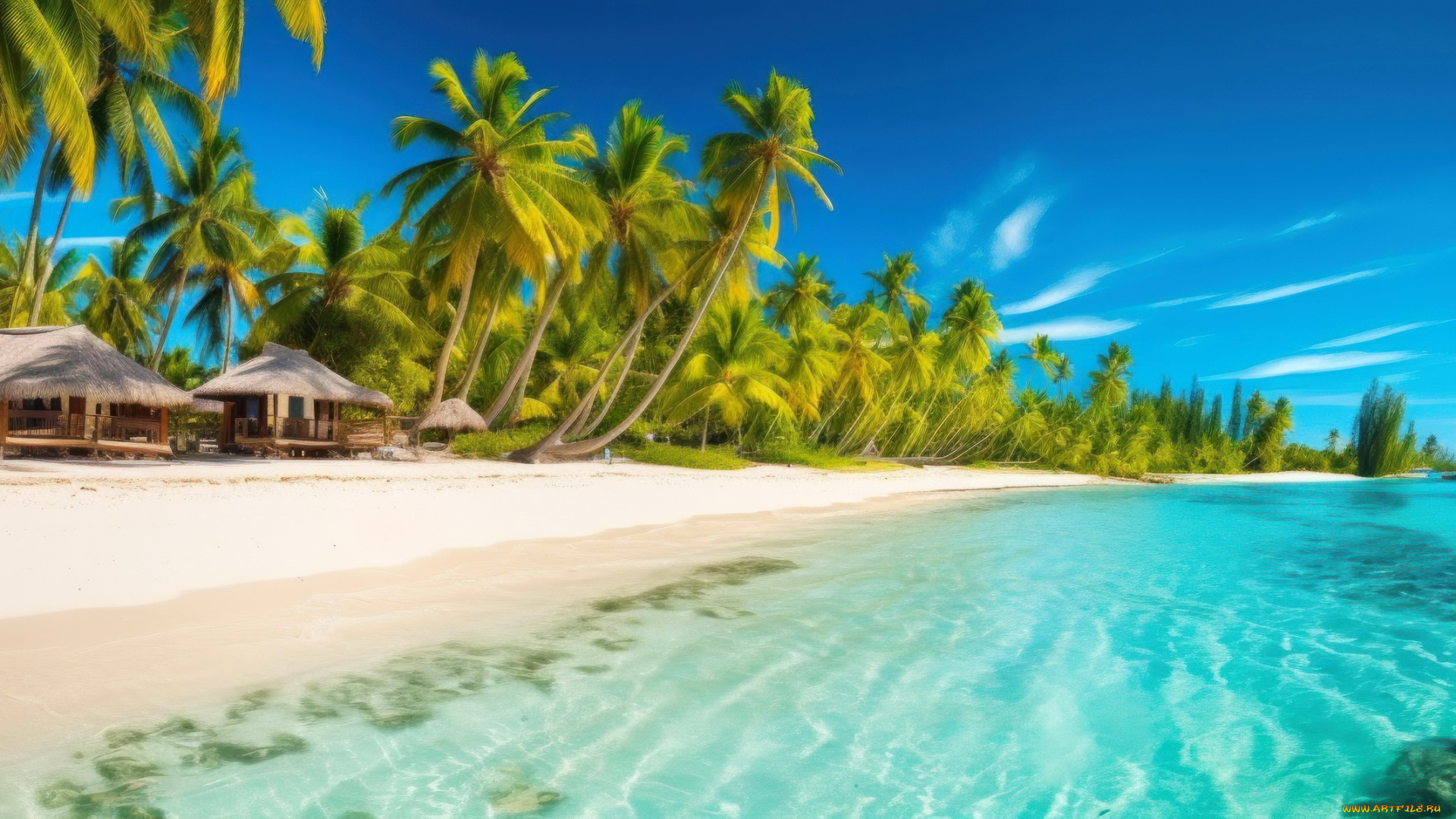 природа, тропики, море, пляж, пальмы