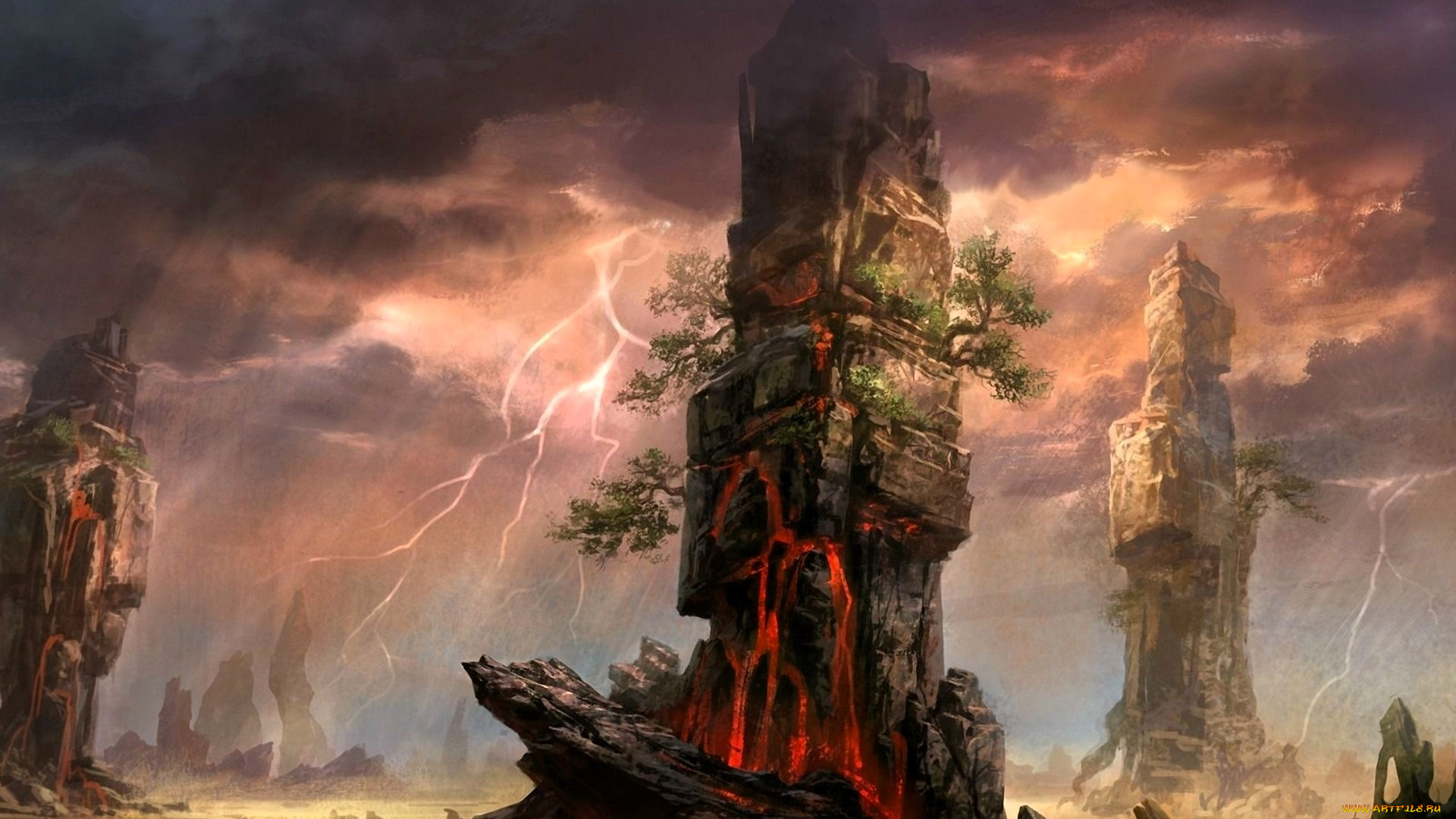 видео, игры, nine, communities, скалы, тучи, молния