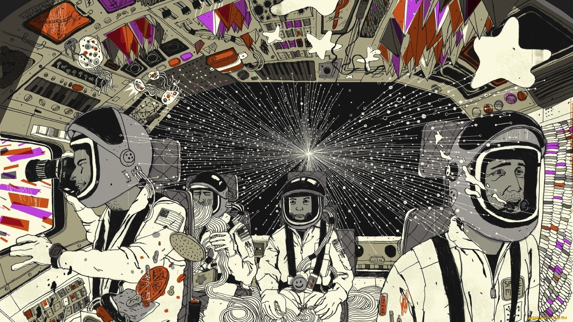 космос, астронавты, космонавты, полет, корабль, звезды, съемка