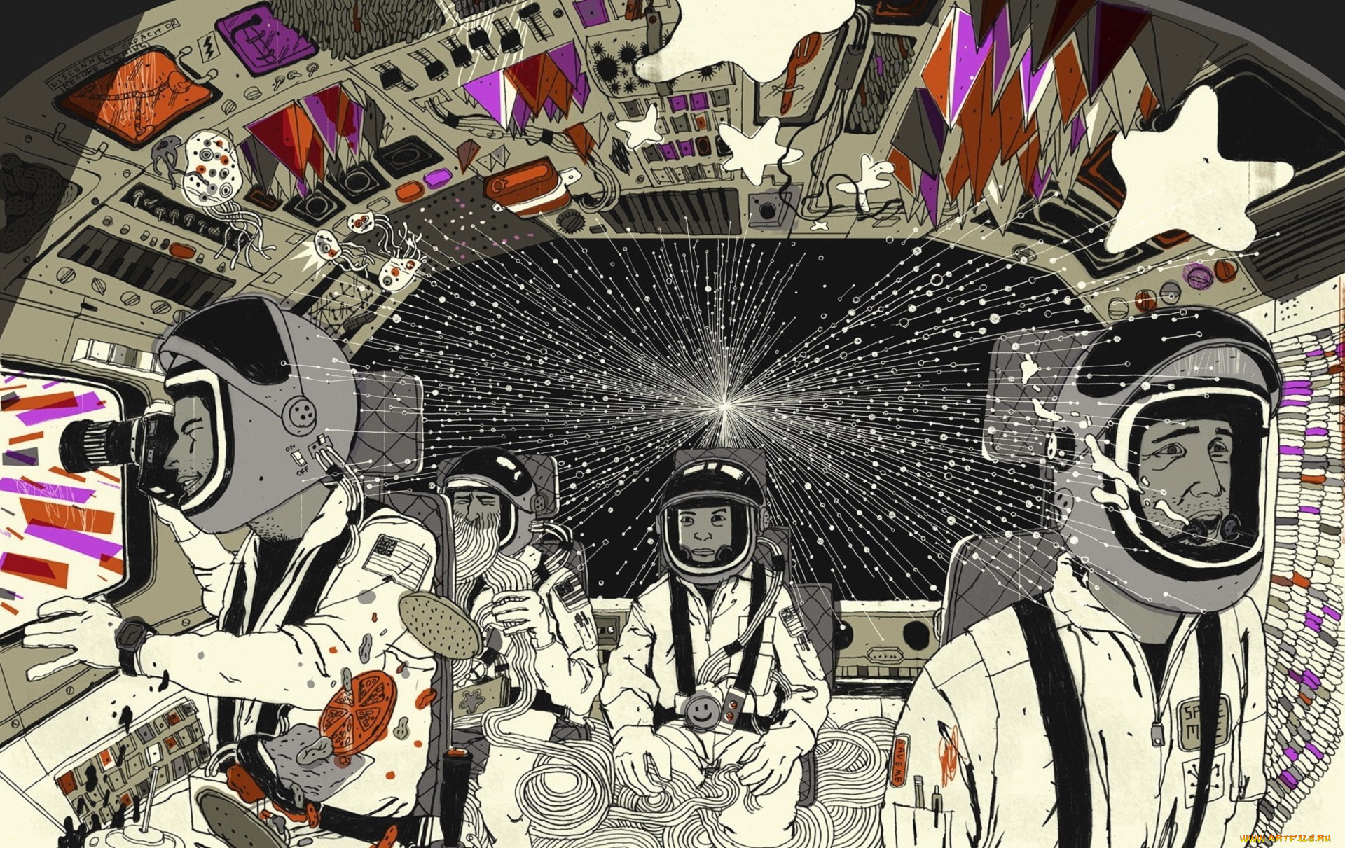 космос, астронавты, космонавты, полет, корабль, звезды, съемка