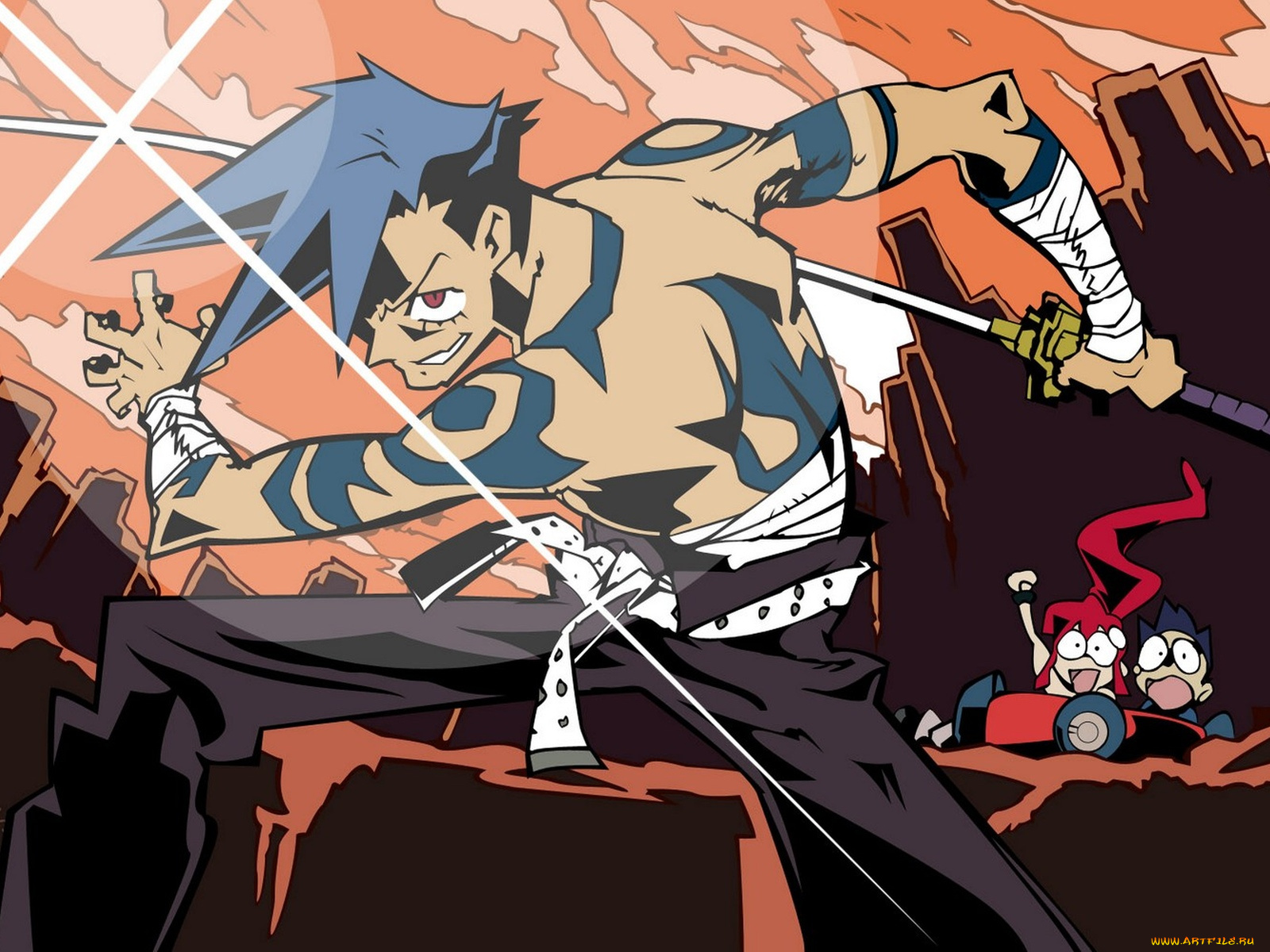 аниме, tengen, toppa, gurren, lagann, simon, kamina, yoko, littner