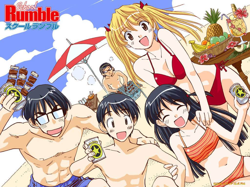 аниме, school, rumble