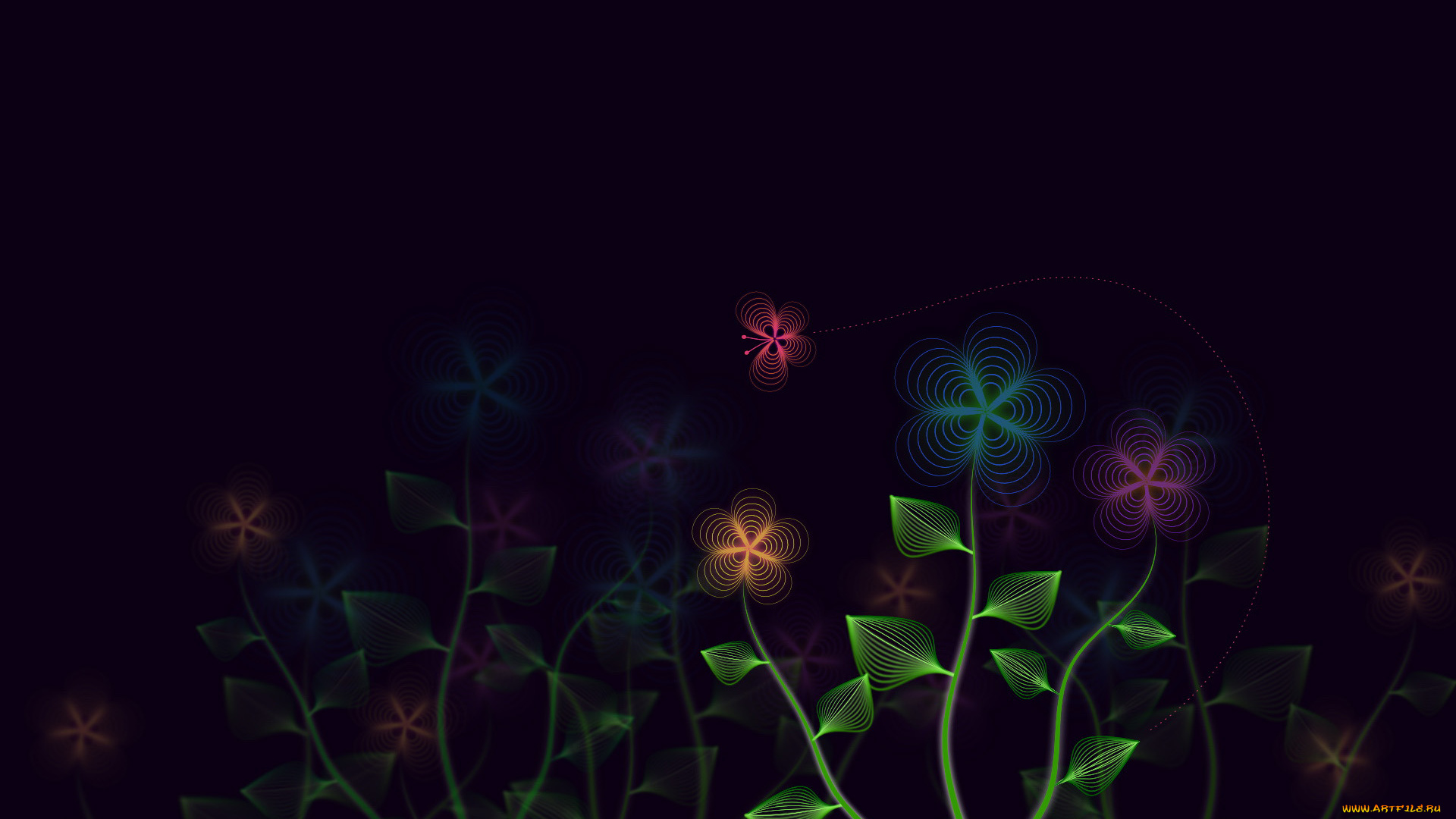 3д, графика, flowers, цветы