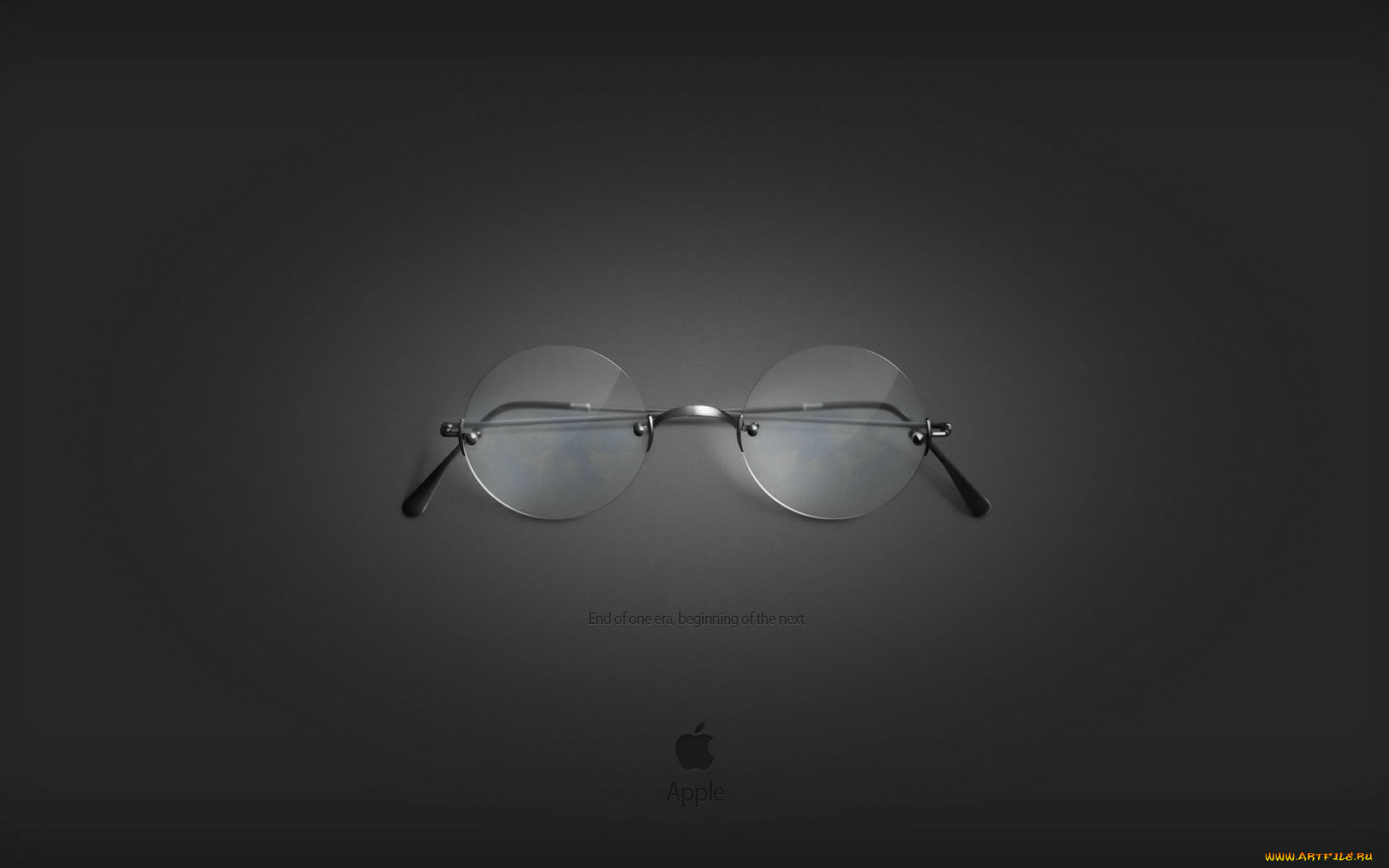 компьютеры, apple, яблоко, логотип, фон, тёмный, очки