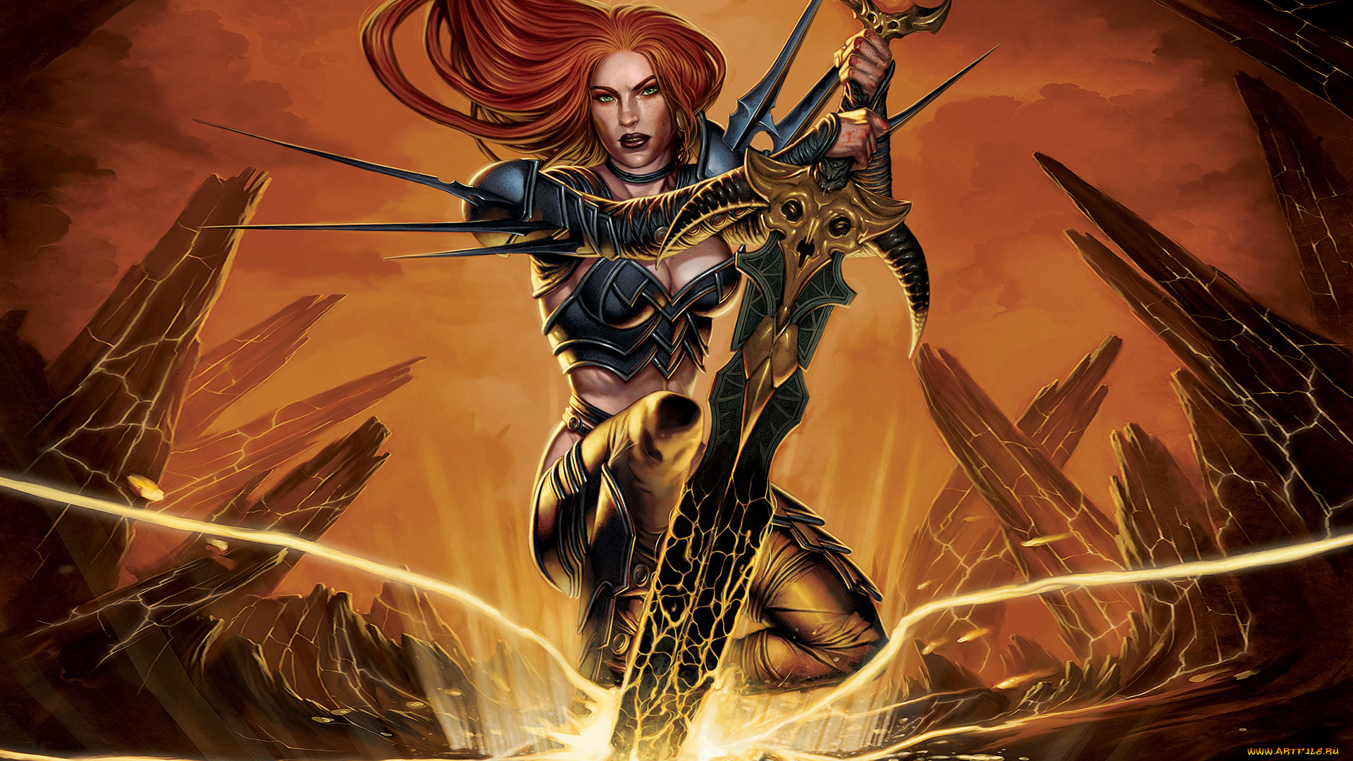 dungeon, siege, ii, broken, world, №213563, видео, игры, девушка, меч, магия