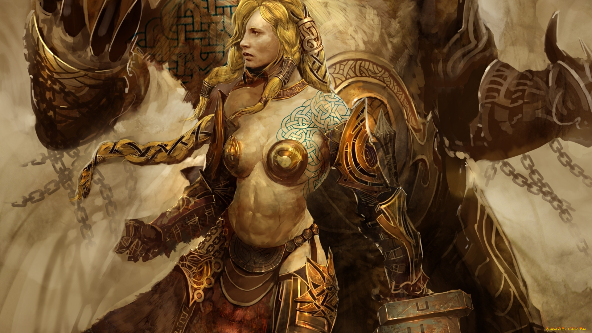 guild, wars, eye, of, the, north, видео, игры, воительница