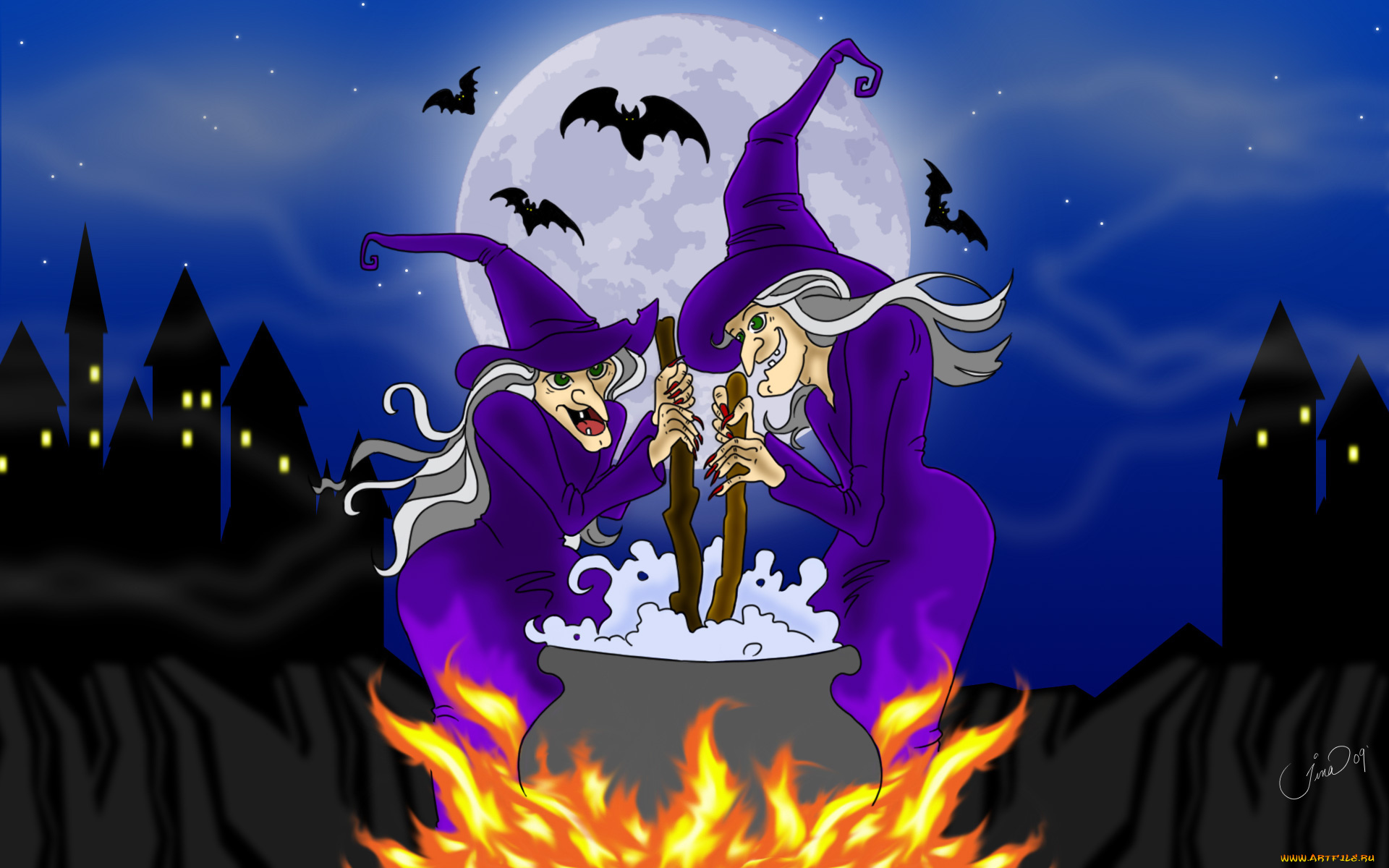 праздничные, хэллоуин, праздник, зелье, огонь, старые, ведьмы