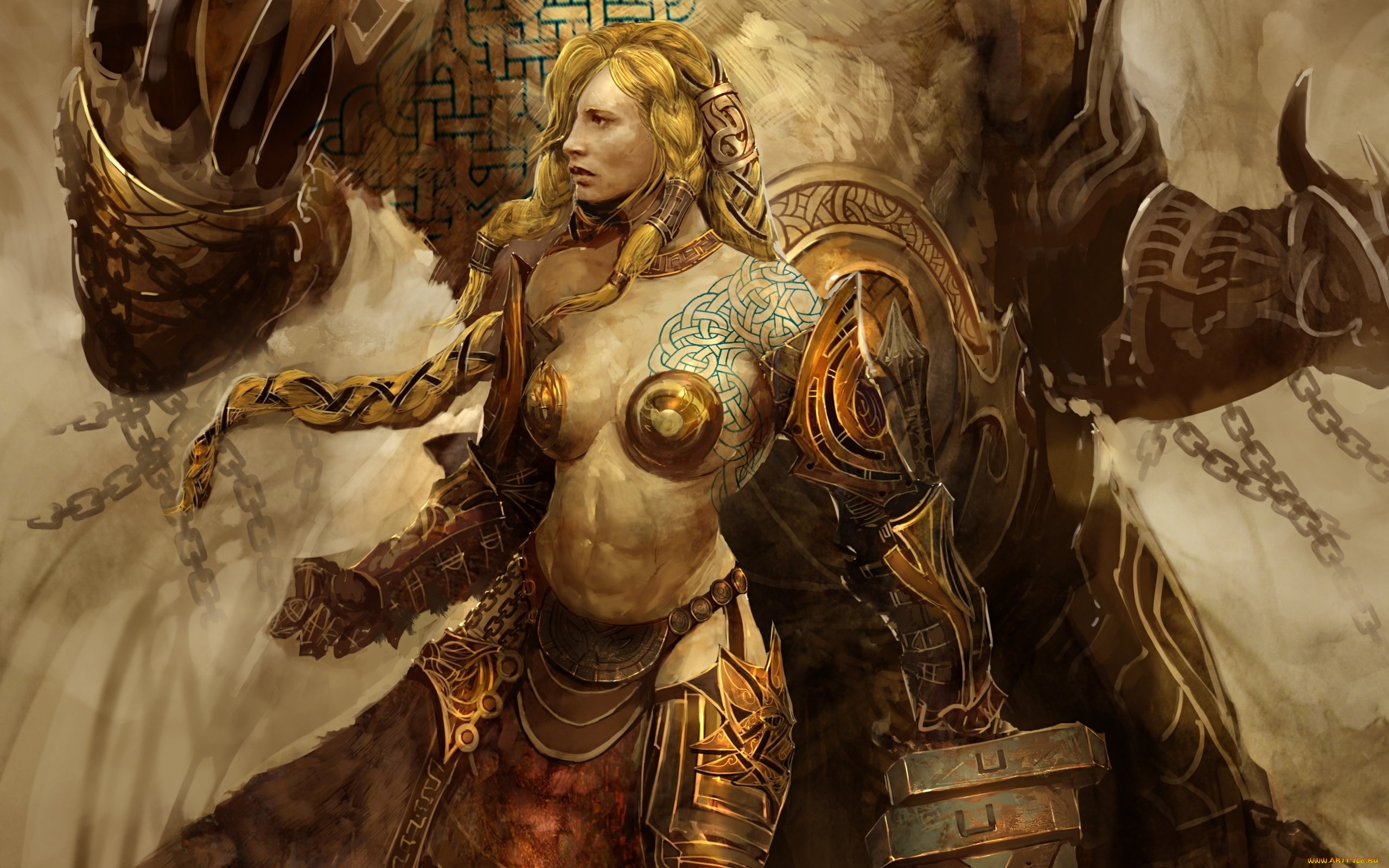 guild, wars, eye, of, the, north, видео, игры, воительница