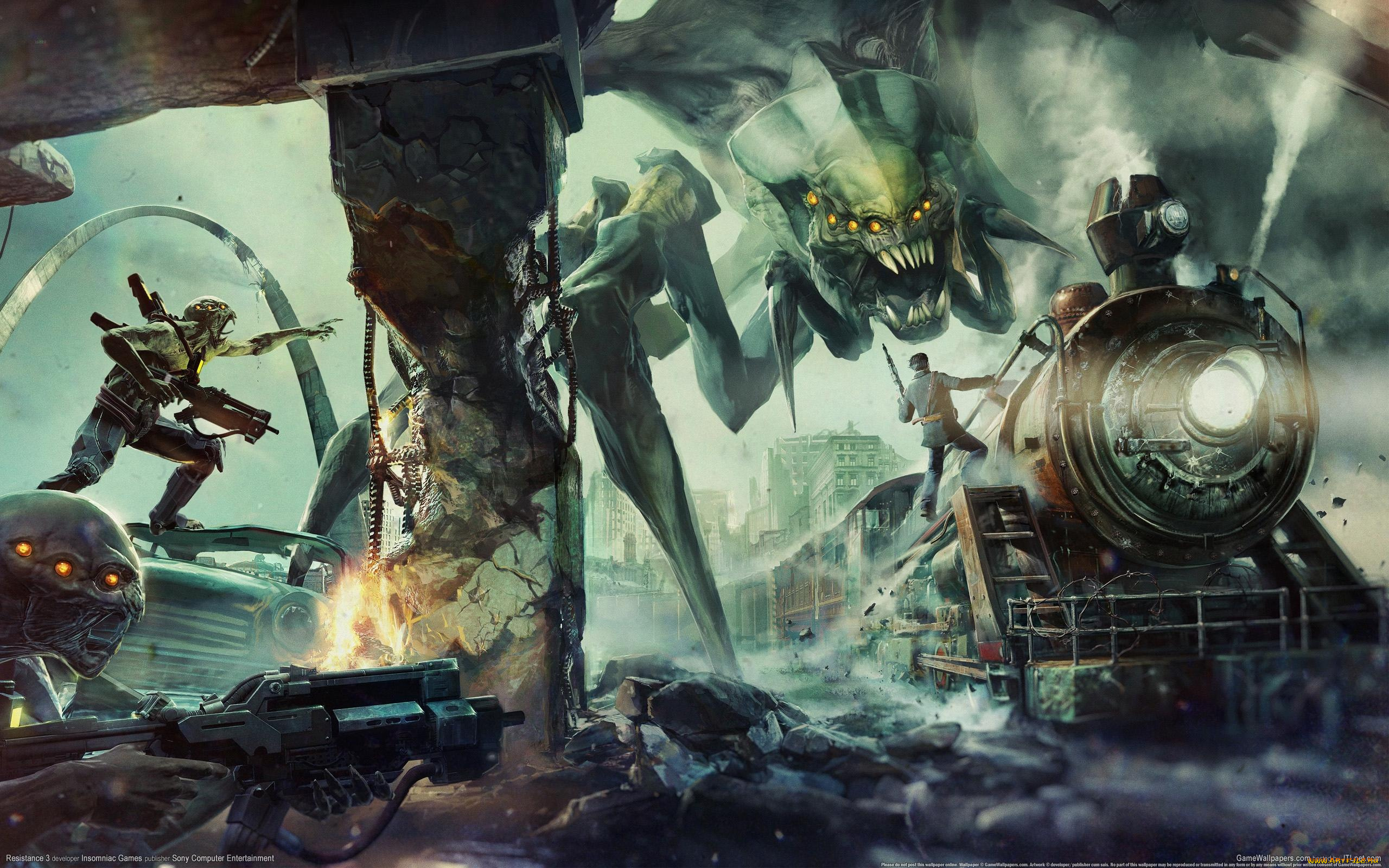 resistance, видео, игры, поезд, монстры