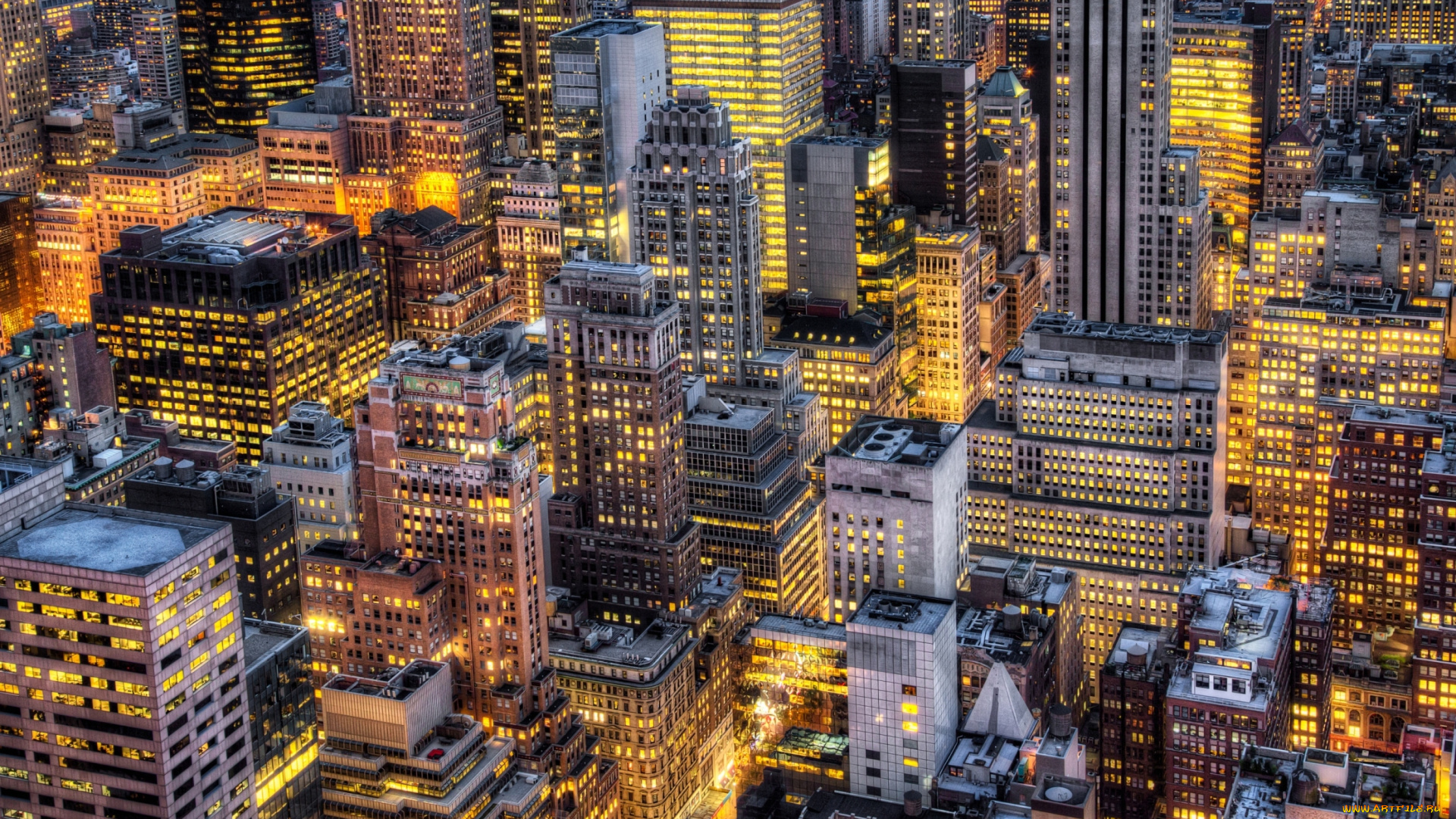 города, нью, йорк, сша, ночь, небоскребы, огни, окна